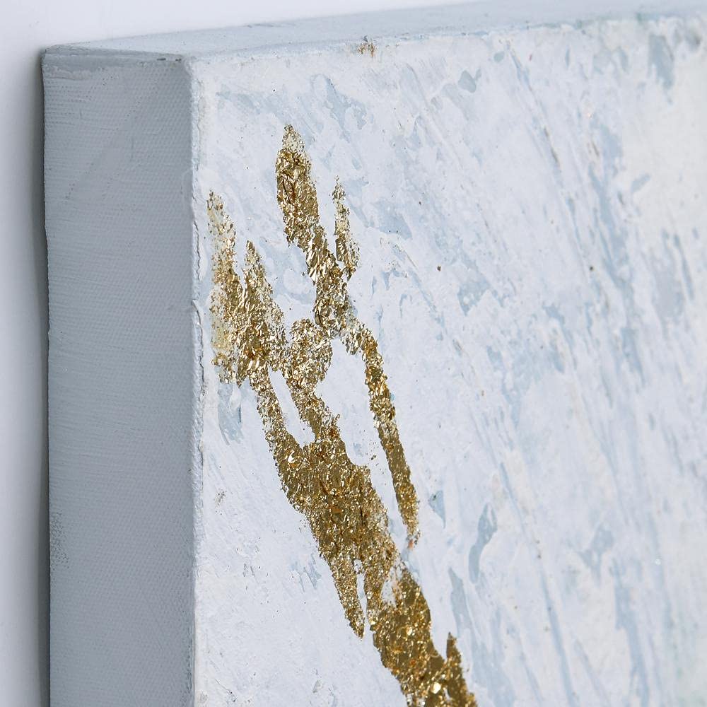 Abstract Wall Art Textured Hand Painted Canvas by Martin Edwards - Golden Tundra Modern Painting 40x30 Inches Unframed - Perfect for Living Room, Bedroom & Office Decor