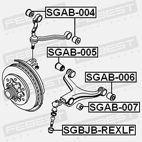 Febest SGAB-006 Front Lower Arm Bushing - OEM 4451608001 Replacement Part for Smooth Ride & Suspension Repair | Perfect for Jeep, Toyota, Honda & More