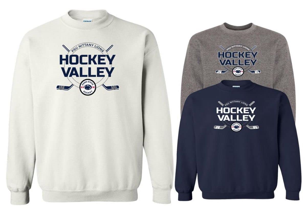 Penn State NCAA Officially Licensed Hockey Valley Crewneck Sweatshirt - Comfortable College Fan Apparel for Game Day & Casual Wear