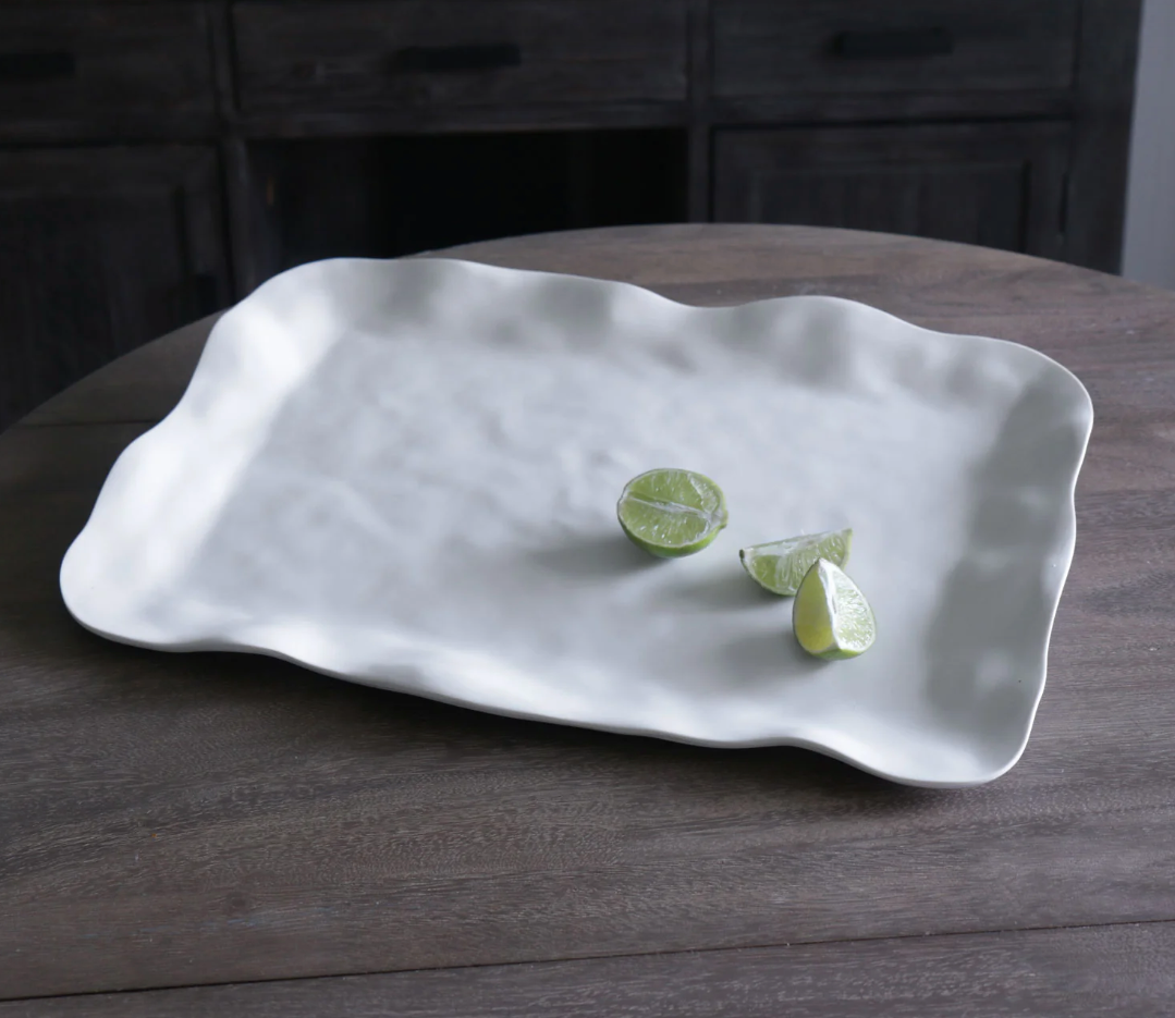 Beatriz Ball VIDA Nube Extra Large Rectangular Serving Tray - Elegant Entertaining Platter for Parties, Weddings & Home Decor
