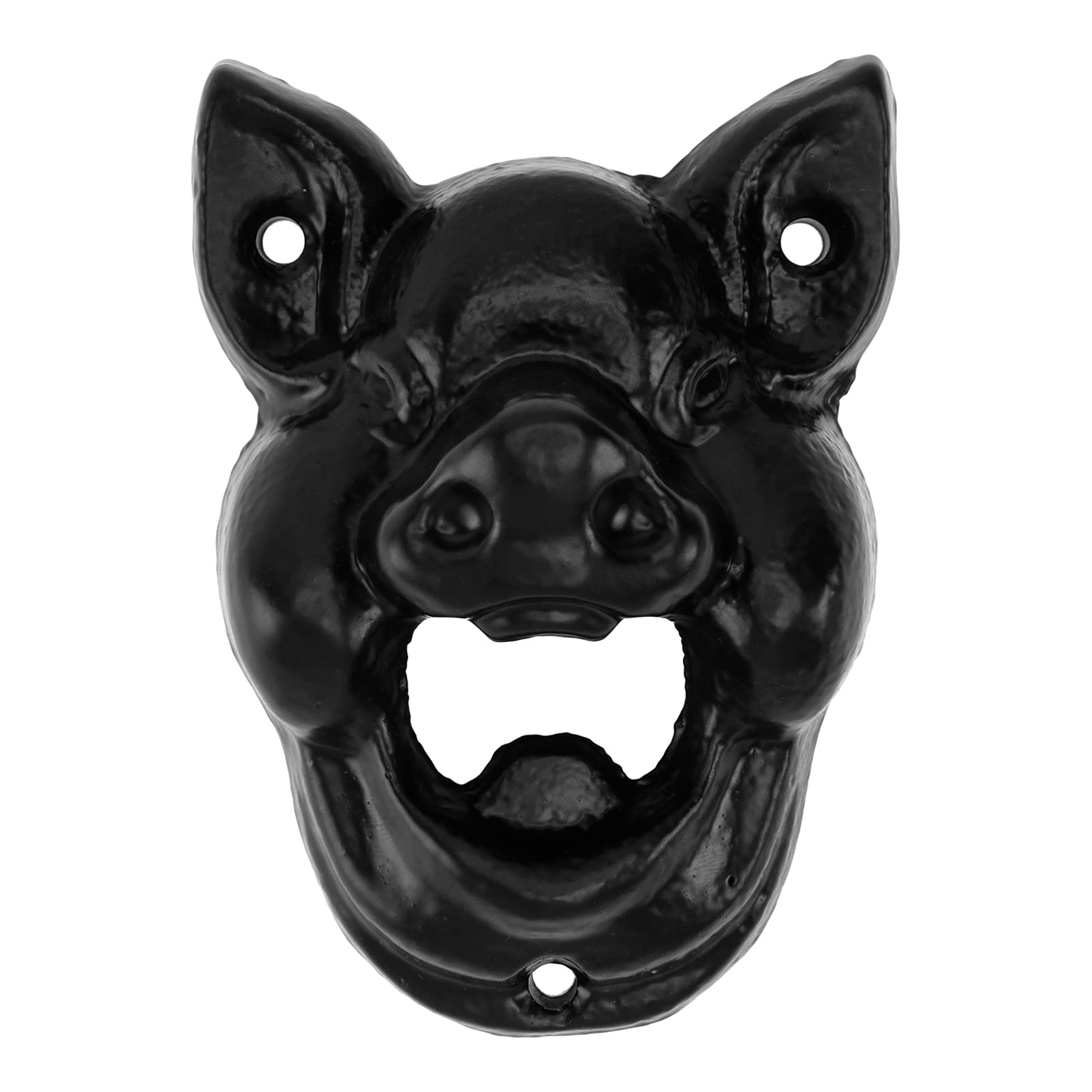 Vintage Cast Iron Pig Head Wall Mounted Bottle Opener - Animal Teeth Design Beer Cap Opener Tool for Bartenders - Perfect for Bars, KTV, Hotels, Housewarming Gifts & Home Kitchen Use (Black)