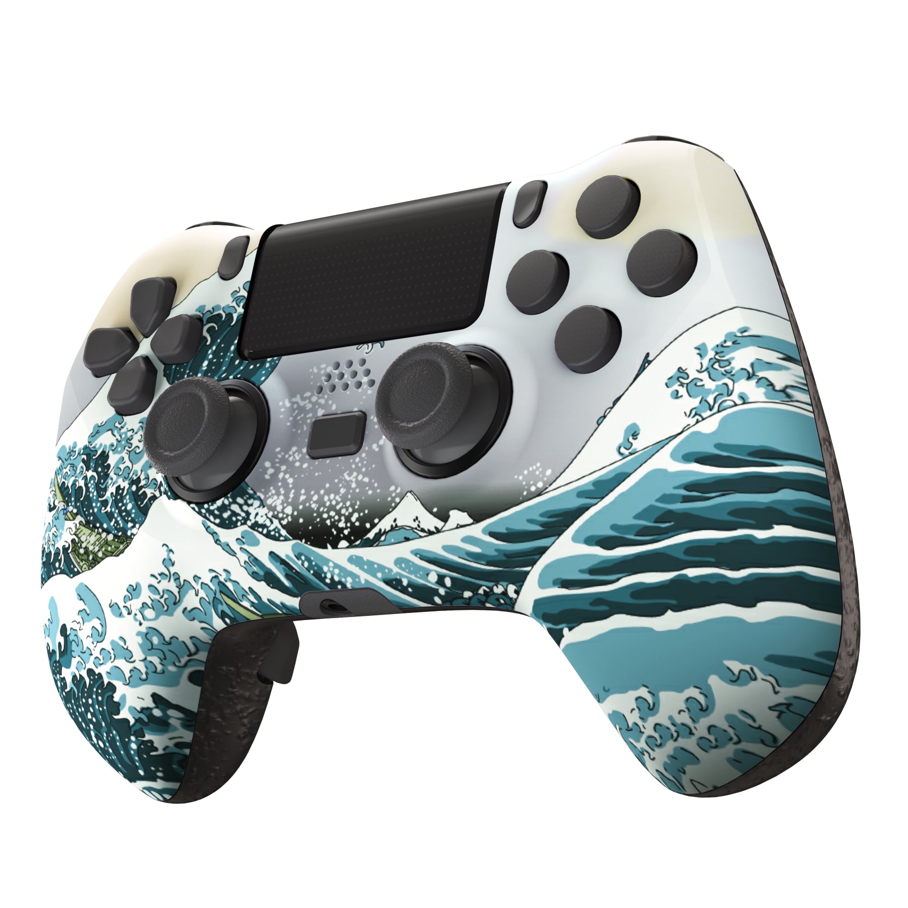 eXtremeRate The Great Wave DECADE Tournament Controller Upgrade Kit for PS4 Controller JDM-040/050/055 - Includes Upgrade Board, Ergonomic Shell, Back Buttons & Trigger Stops (Controller Not Included) - Perfect for Competitive Gaming & PS4 Controller Customization