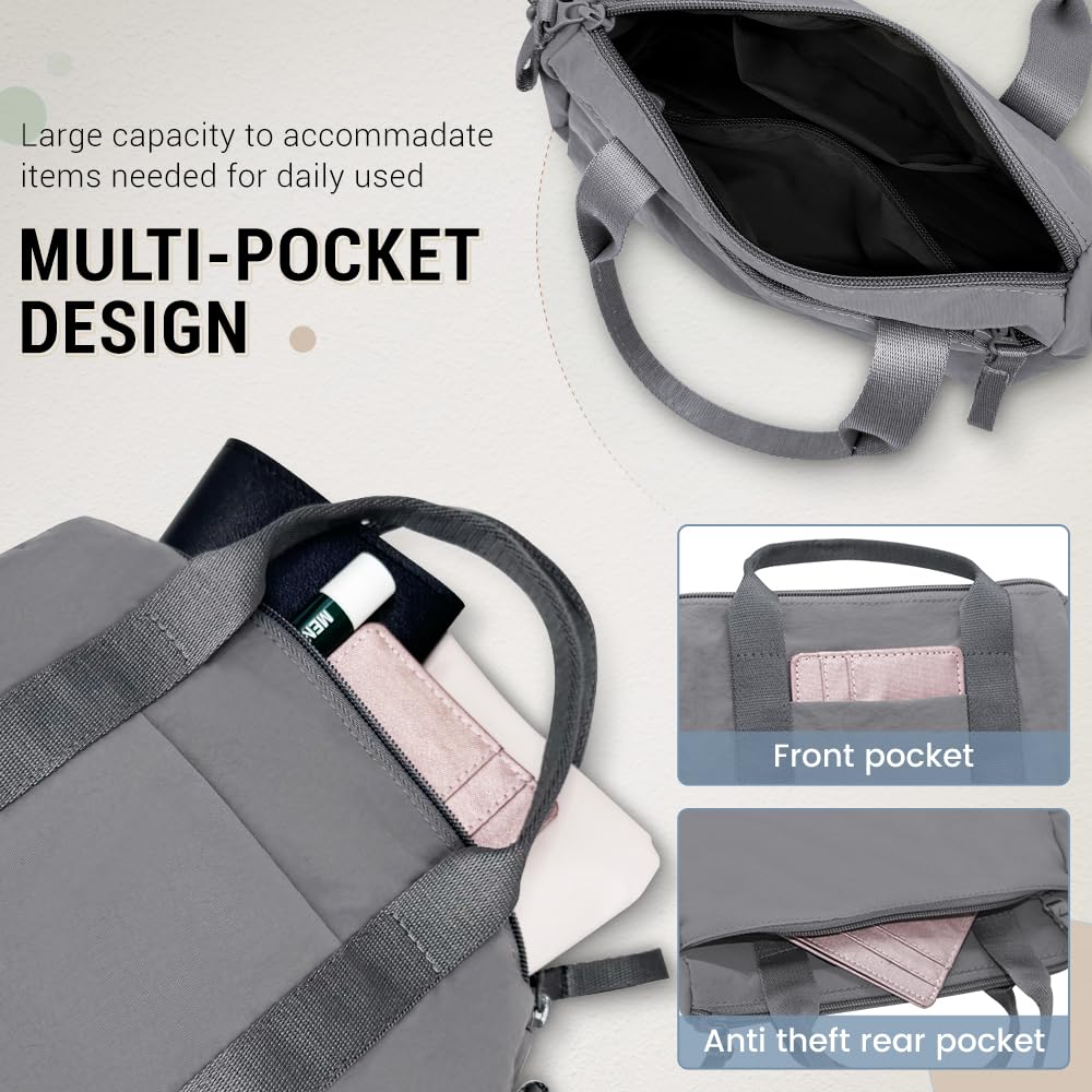 Geerlaqaly Small Gym Bag for Women - Wrinkled Nylon Sports Duffel - Perfect for Fitness, Swimming & Yoga - Lightweight Handheld Workout Bag for Gym, Travel & Everyday Use