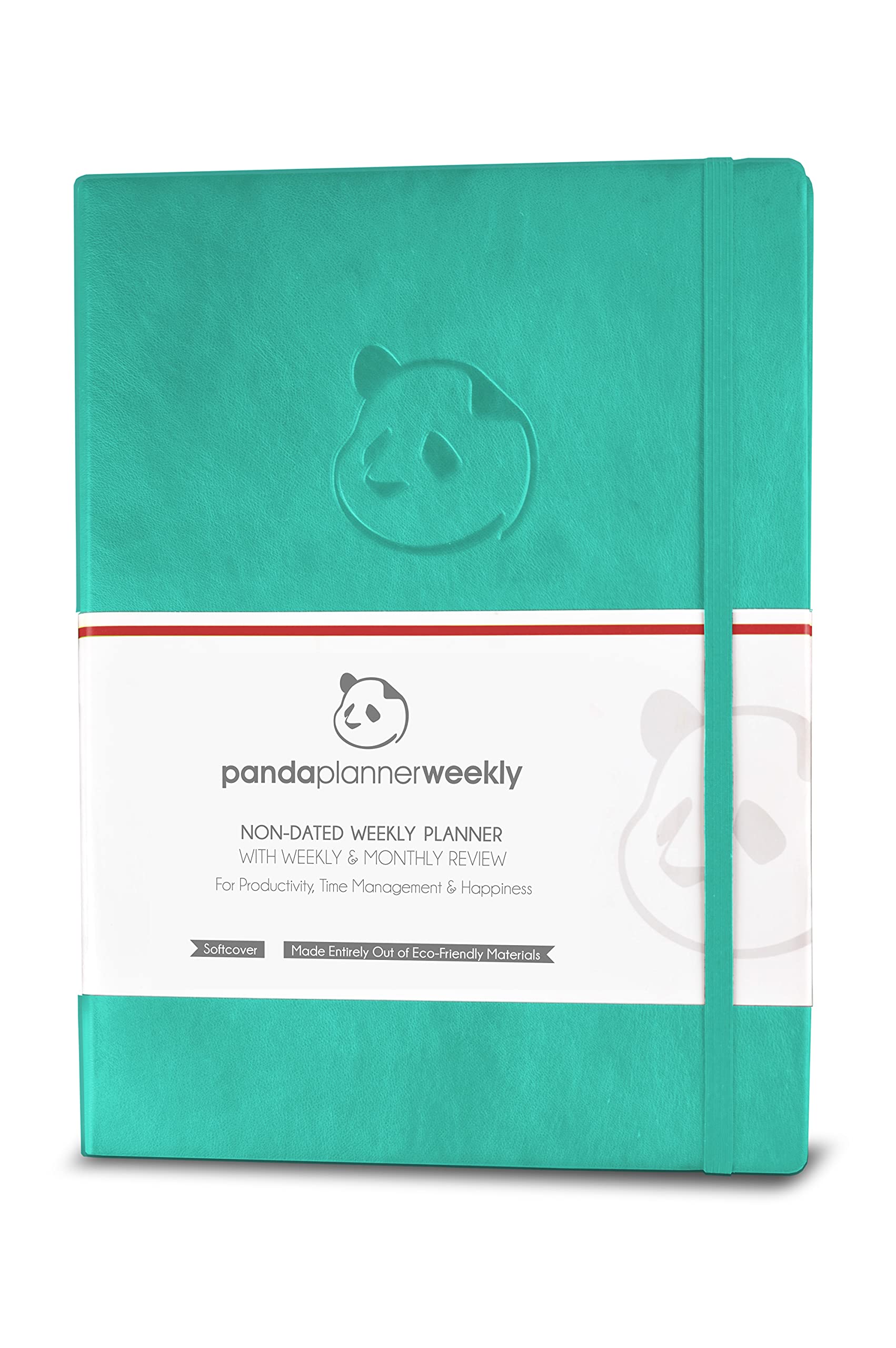 Turquoise Undated 12-Month Weekly Planner with Classic Sticky Notes - Panda Planner Productivity Organizer for Work, School & Goal Tracking | Perfect for Professionals, Students & Busy Moms