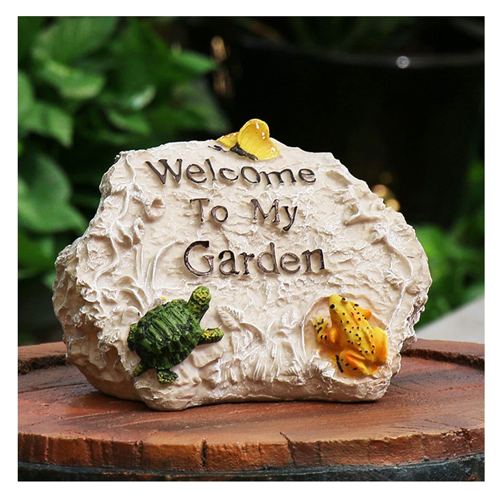 LXING Resin Handmade Welcome Sign - Creative Outdoor Garden Decor Statue for Patio, Lawn & Indoor Use | Perfect for Home, Yard & Farmhouse Decor