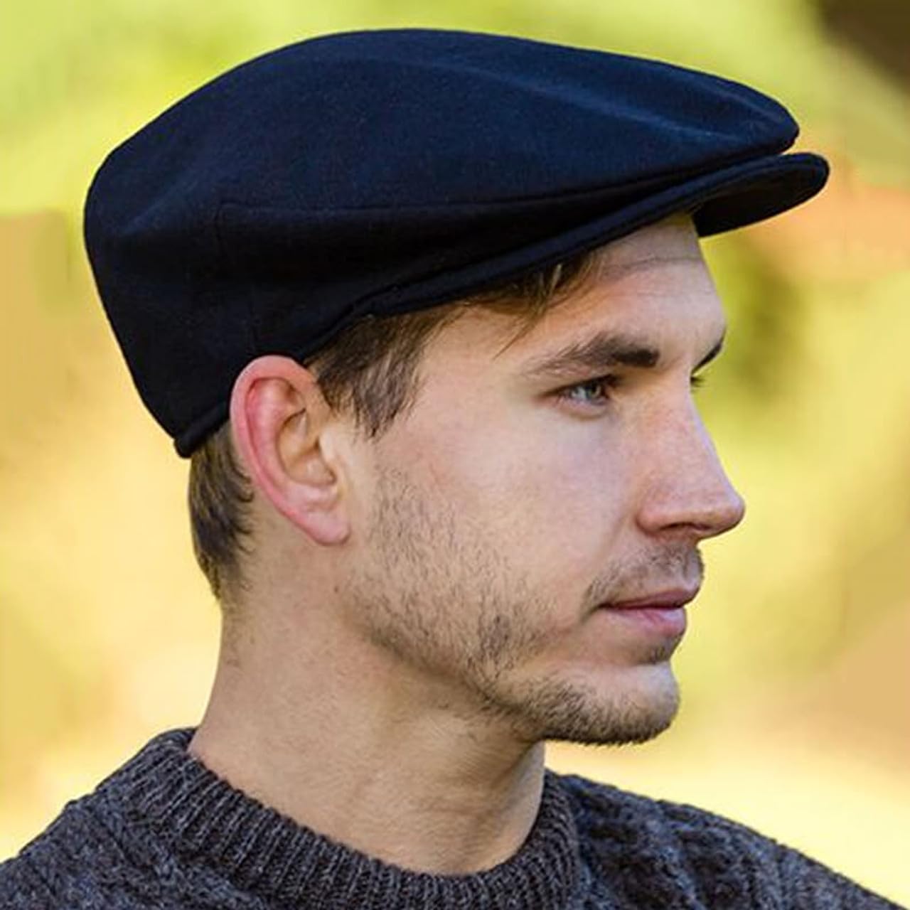 Authentic Irish Tweed Wool Vintage Cap - Unisex Cabbie Hat with Stud Fastener & Taffeta Lining | 100% Made in Ireland | Perfect for St. Patrick's Day, Winter Fashion & Outdoor Activities