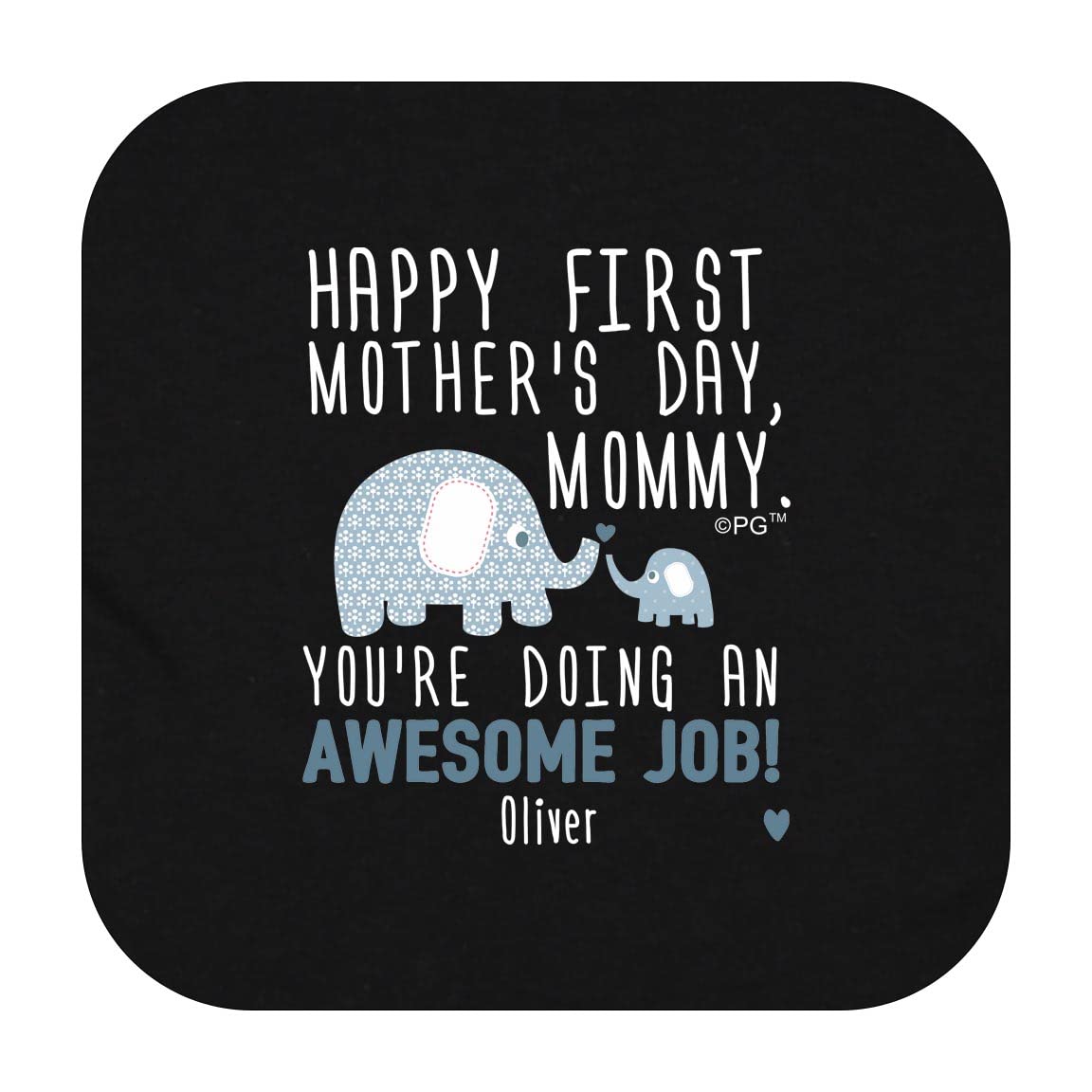 Personalized Baby Bodysuit - Cute Blue Elephant Design for First Mother's Day - Perfect Gift for New Moms & Baby Showers
