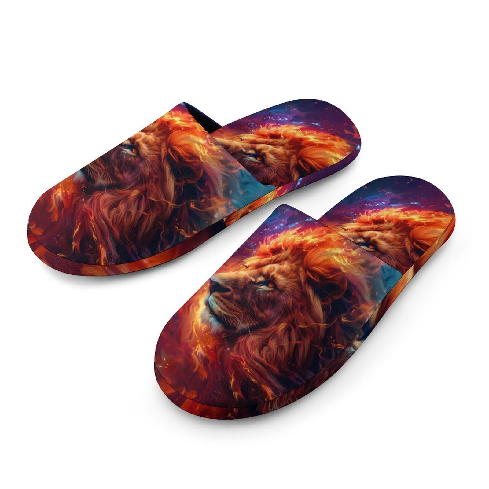 Fire Lion Men's Cotton Slippers - Soft & Warm House Shoes for Indoor/Outdoor Use - Perfect for Bedroom, Lounge & Backyard Comfort