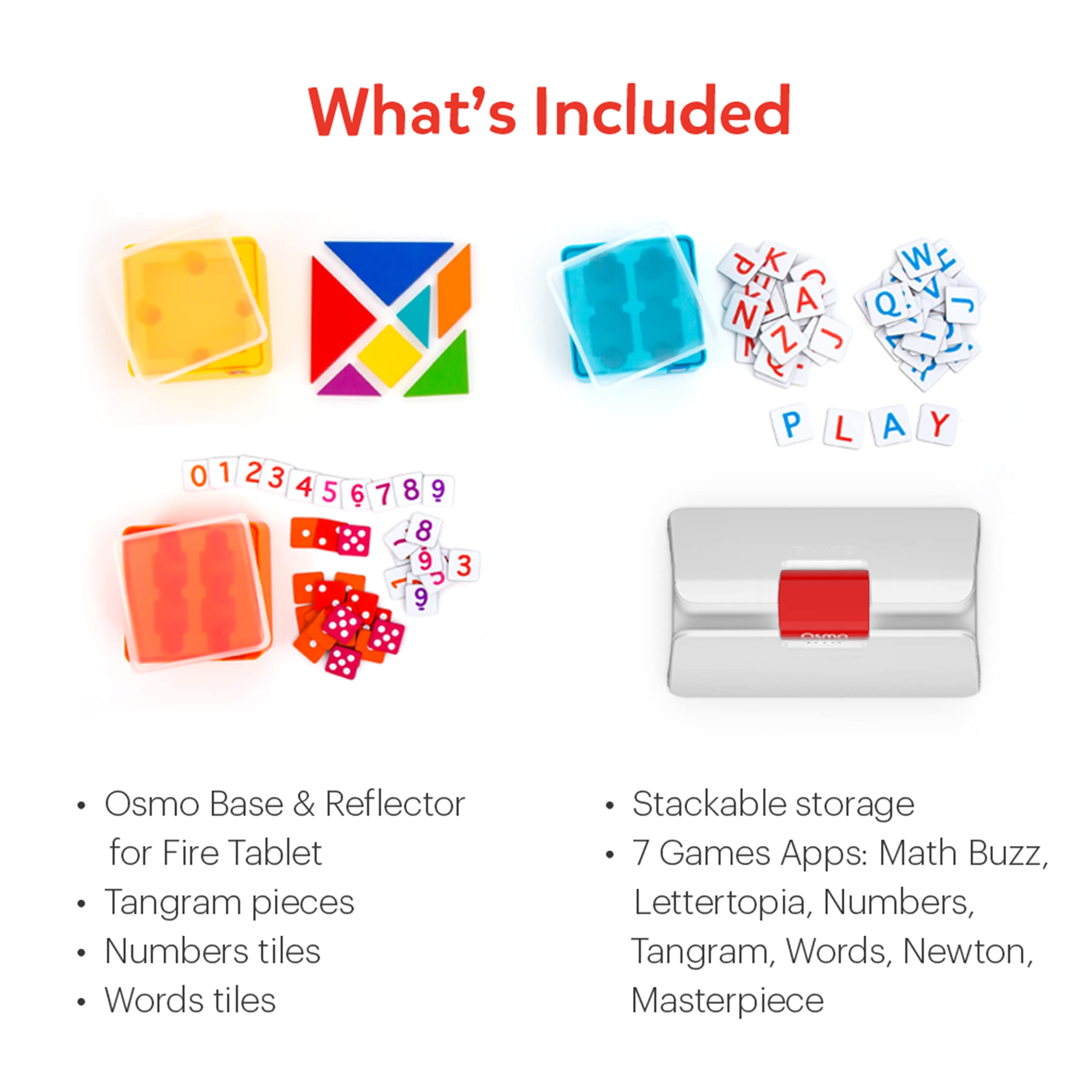 Osmo Genius Starter Kit for Fire Tablet - 7 Educational STEM Learning Games for Kids Ages 6-10 | Spelling, Math, Problem Solving & Creativity | Family Game Night Gift (Fire Tablet Base Included - Amazon Exclusive) | Perfect for Homeschooling, Classroom & Interactive Playtime
