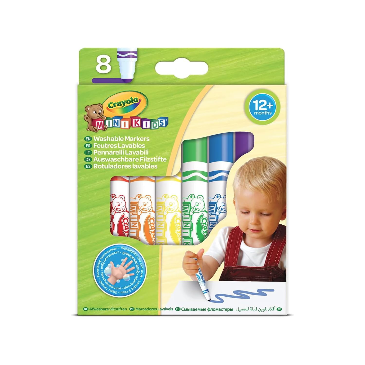 CRAYOLA 8 Mini Kids Washable Markers - Non-Toxic Art Supplies for Toddlers & Children - Perfect for School, Home, and Travel Activities