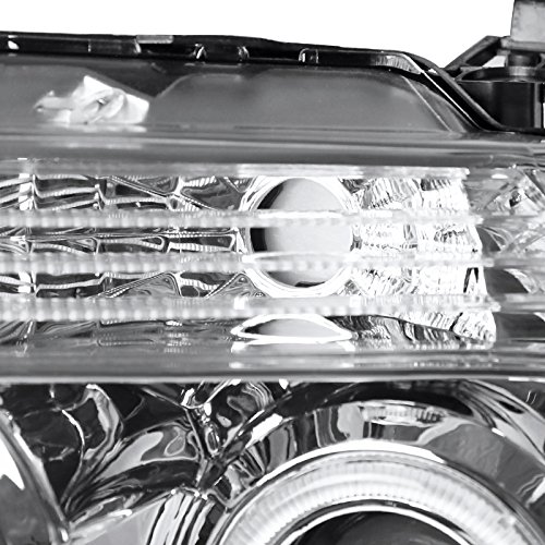 Spec-D Tuning 2LHP-F15004-8-RS LED Halo Projector Headlights for Ford F150 - Chrome Clear Lens with R8 Halo Rings - Upgrade Your Truck's Lighting for Night Driving & Off-Road Adventures