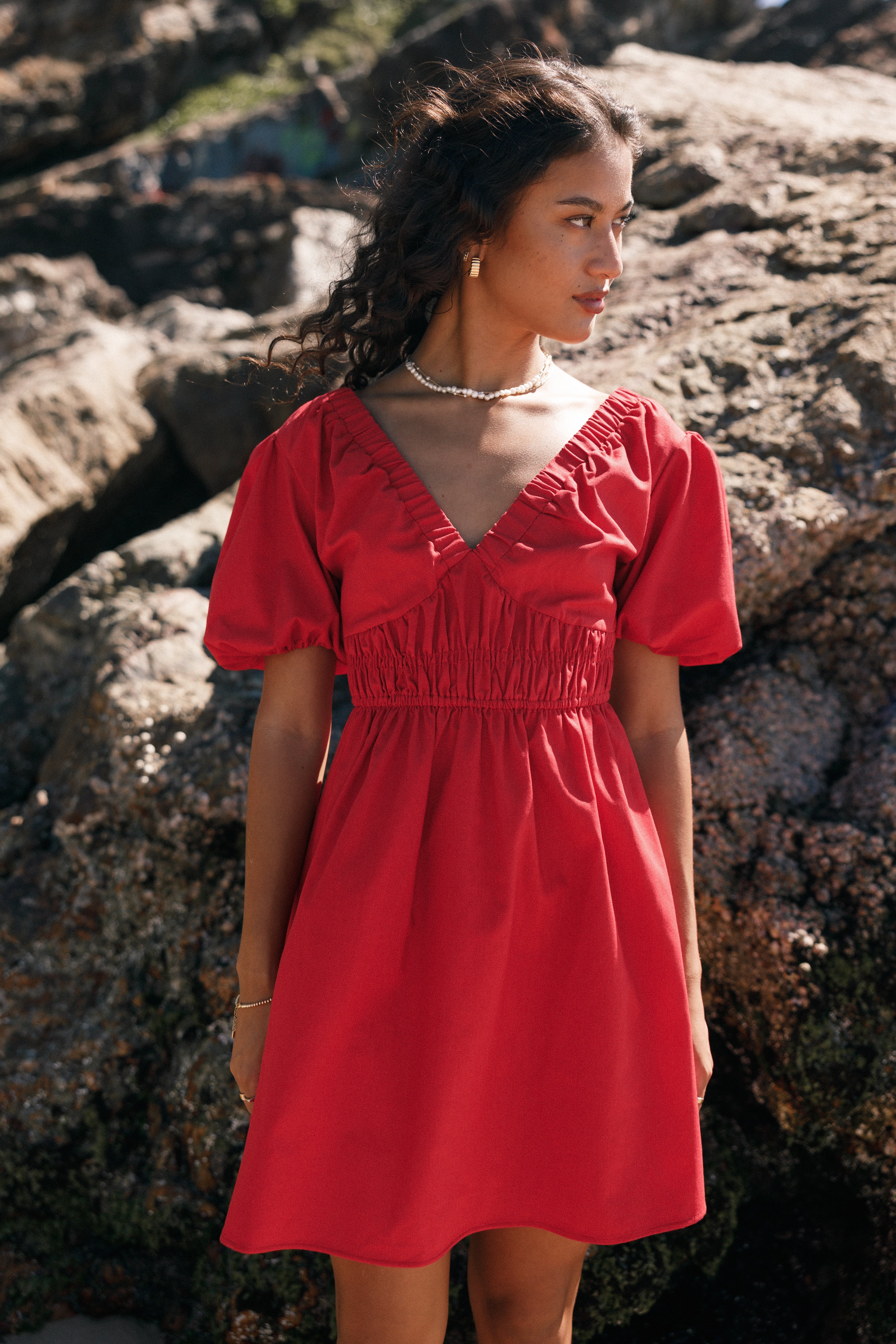 Astrid Mini Dress - Red Flowy Summer Dress for Women | Perfect for Beach, Party & Date Night