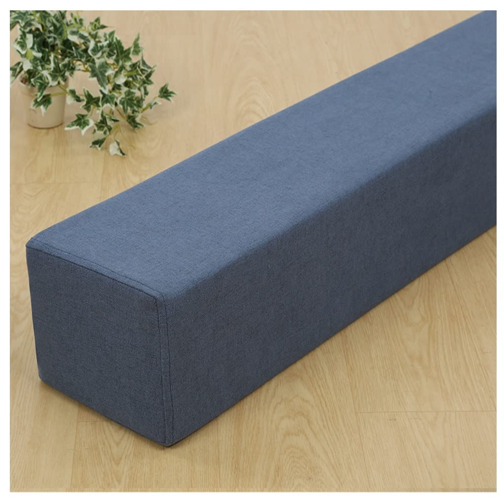 Dark Blue Headboard Pillow Cushion - 10x18x100cm Bed Gap Filler for Single, Double & King Size Beds - Soft Rectangle Sofa Gap Filler for Headboards - Perfect for Bedroom Comfort & Preventing Lost Items