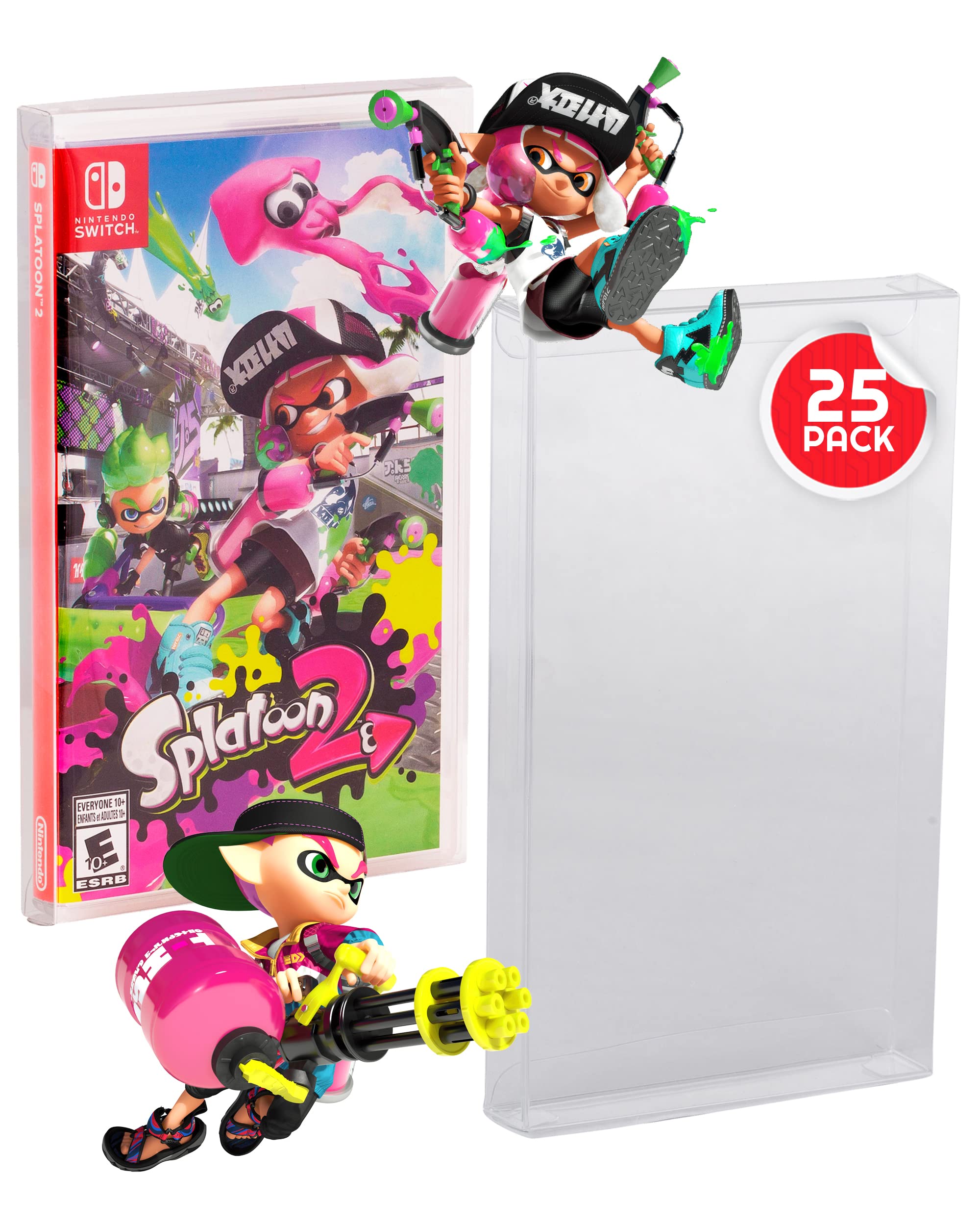 Nintendo Switch Game Storage Case - 25 Pack Clear PET Game Holder for Lego Marvel, Super Mario, Sonic Mania | Durable 0.35mm Protective Sleeves | Perfect for Travel, Organization & Collectors