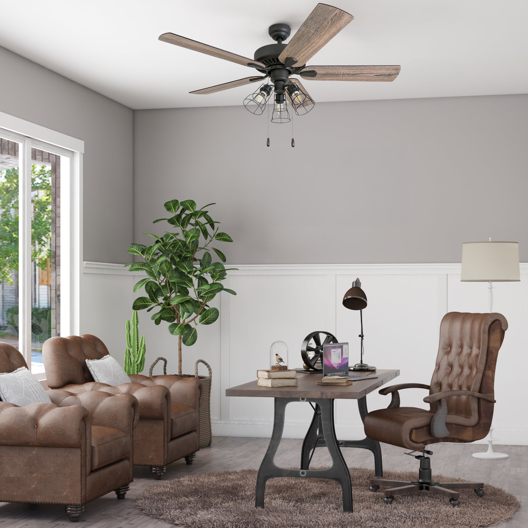 52 Inch Bronze Inland Seas Ceiling Fan with Remote Control - Perfect for Living Room, Bedroom, and Outdoor Patio Cooling