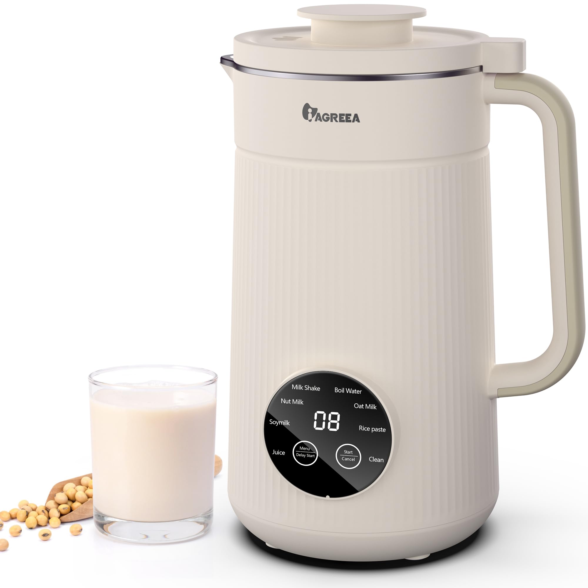 IAGREEA Automatic Nut Milk Maker Machine - 35 oz Homemade Almond, Oat, Soy & Plant-Based Milk Maker for Dairy-Free Beverages | 10-Blade Countertop Blender with 2-Hour Heat Preservation | Perfect for Vegan, Keto & Healthy Lifestyles