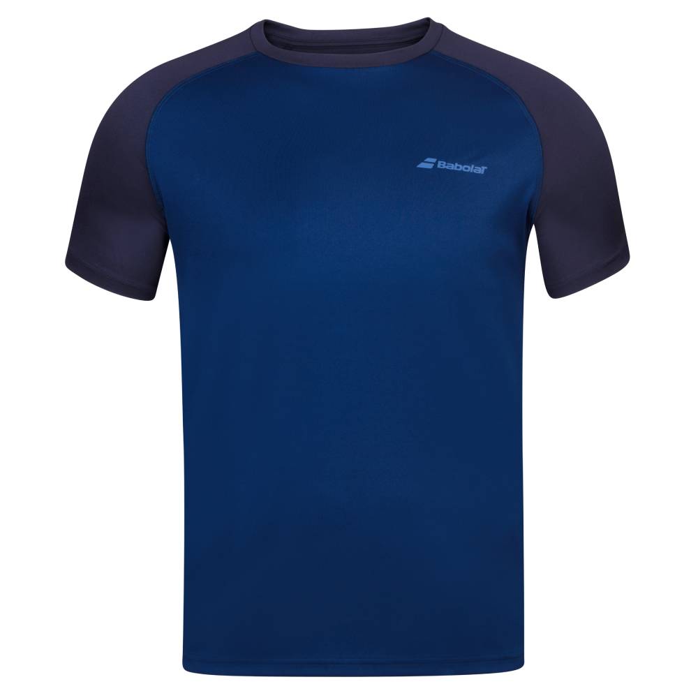 Babolat Men's Tennis Crew Neck T-Shirt - Moisture-Wicking, Breathable Fabric for Active Play (Navy Blue) | Perfect for Tennis, Gym & Casual Wear