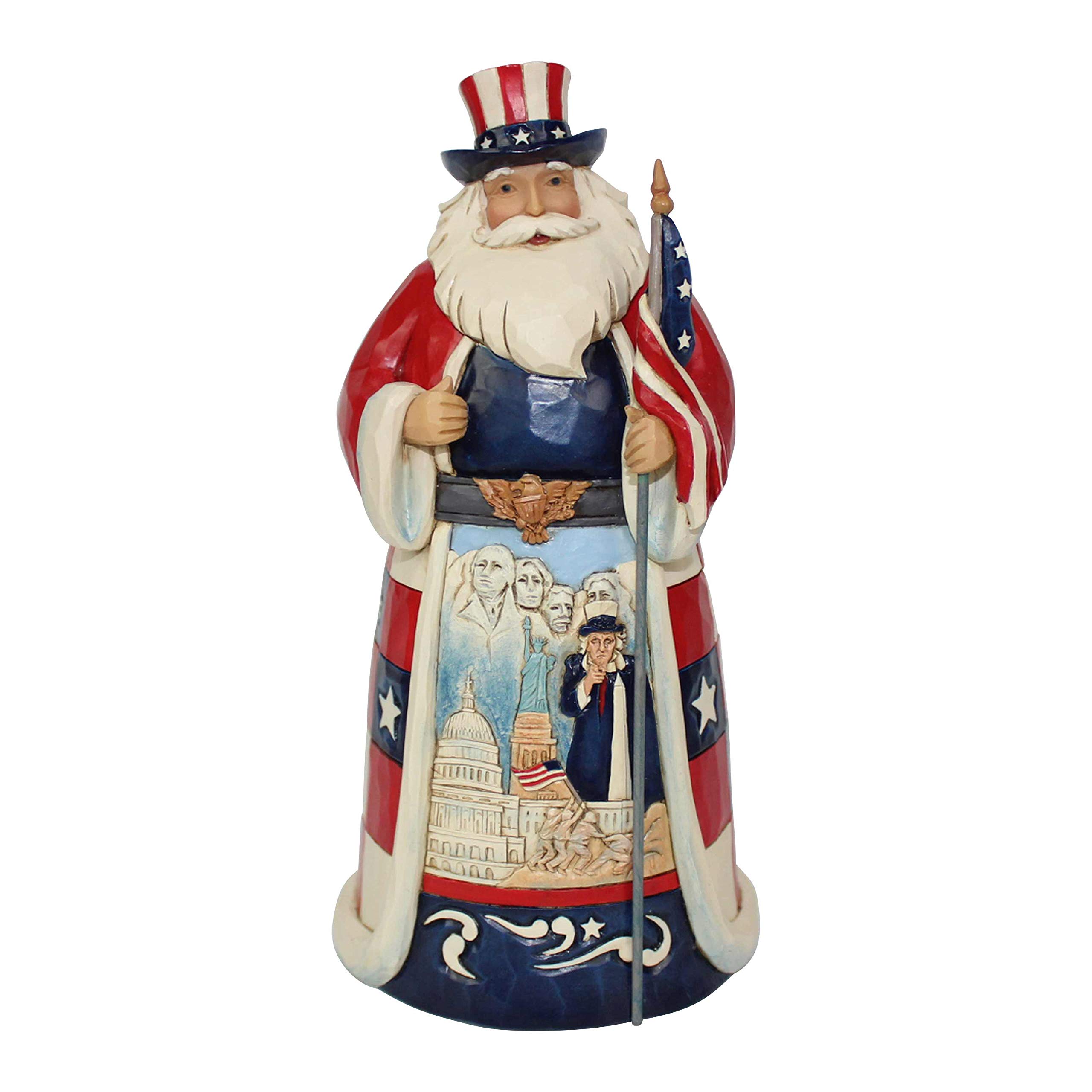 Enesco Jim Shore Heartwood Creek America Santa Around The World Figurine - 7.1 Inch Multicolor Collectible Christmas Decoration for Holiday Home Decor & Gift Giving