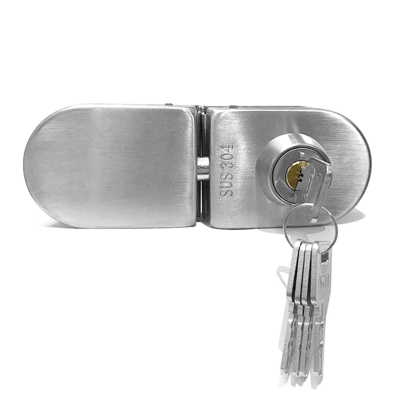 Glass Door Lock with 5 Keys - Fits 8mm-12mm Thickness for Shower, Bathroom, Hotel & Apartment (HLD-703) - Secure Sliding Glass Doors & Privacy Protection