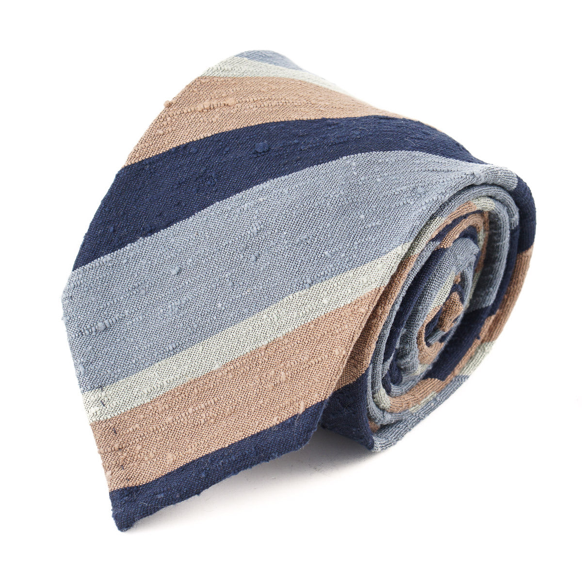 Finamore Premium Unlined Slub Textured Silk Tie for Men - Elegant Business & Formal Occasions