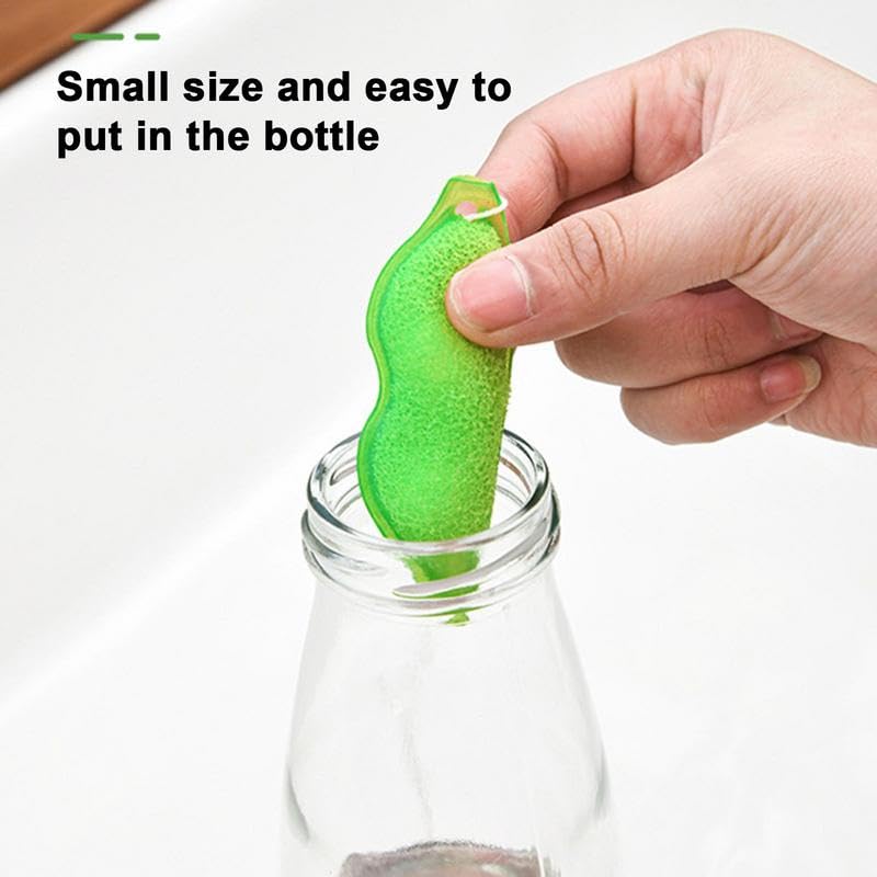 Magic Beans Bottle Cleaner - Reusable Heat-Resistant Sponge for Small Mouth Bottles (3 Pack) | Perfect for Baby Bottles, Water Bottles & Travel Mugs