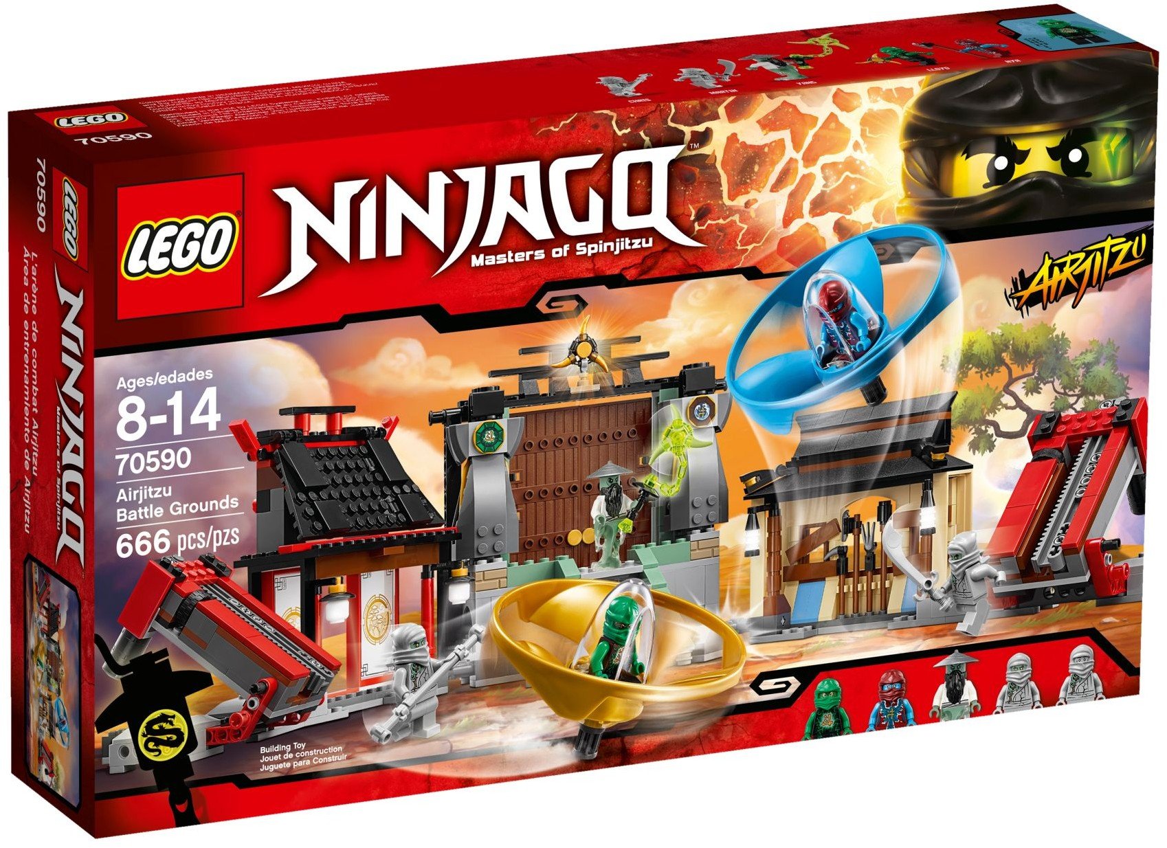 LEGO Ninjago Airjitzu Battle Grounds Building Set - 666 Piece Construction Toy for Kids Ages 8-14 | Creative Play, Gift for Boys & Girls | Battle Scene Role Play, Collectible Ninja Building Kit