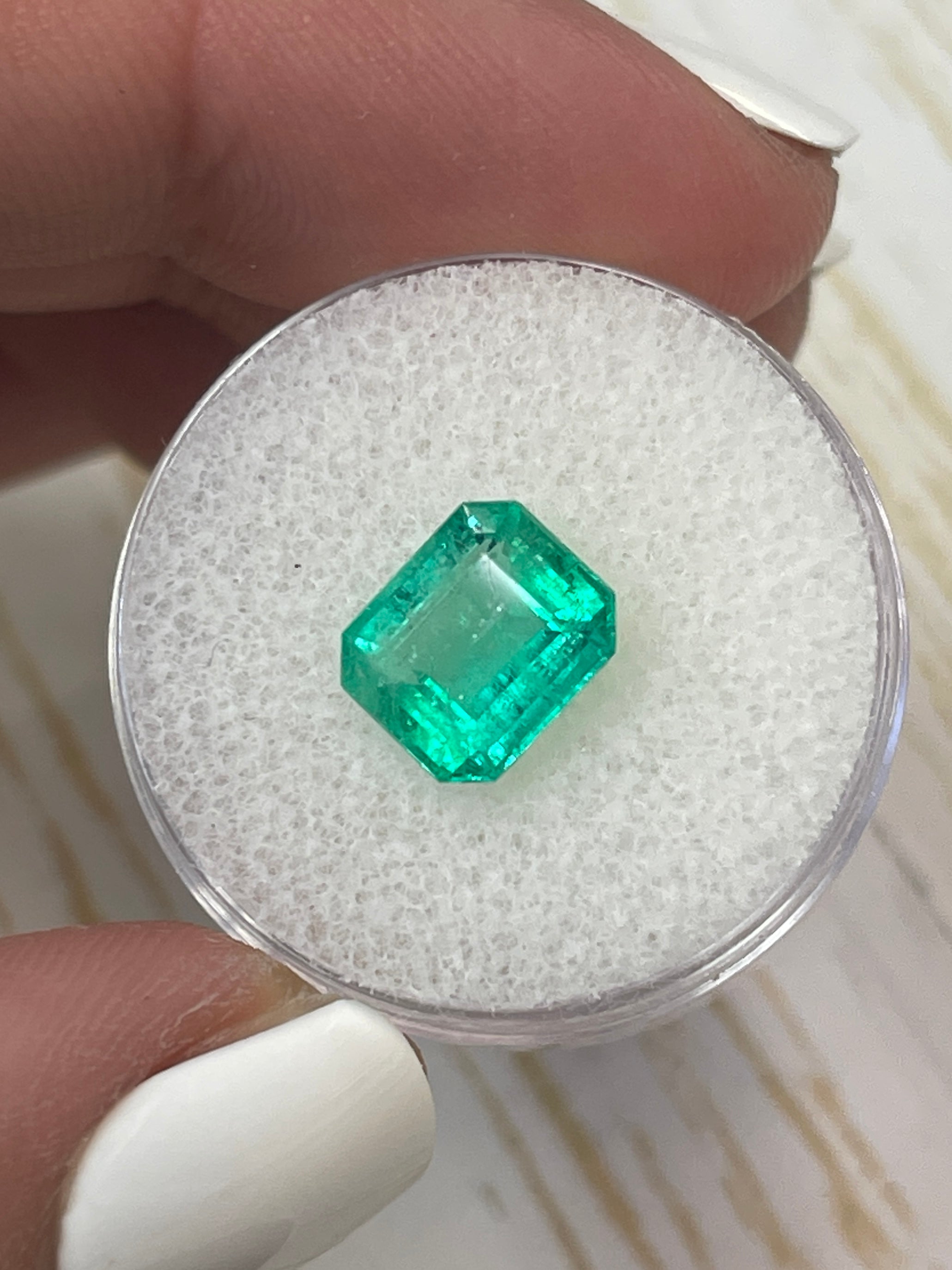 2.68 Carat 9x8mm Chunky Natural Loose Colombian Emerald Gemstone - Emerald Cut for Jewelry Making, Engagement Rings & Collector's Pieces