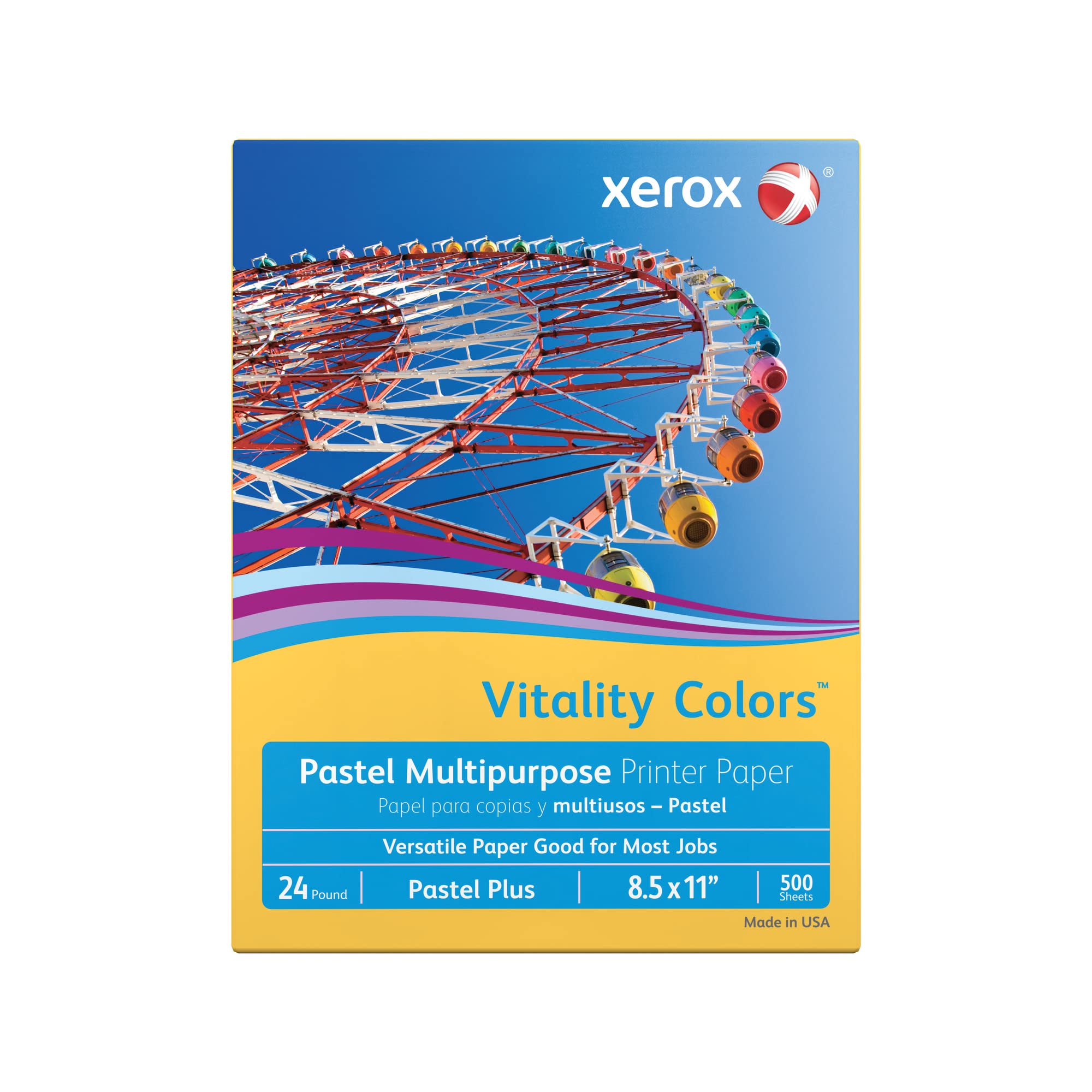 Xerox® Vitality Colors™ Pastel Plus Multipurpose Printer Paper - 24 Lb, Letter Size (8.5