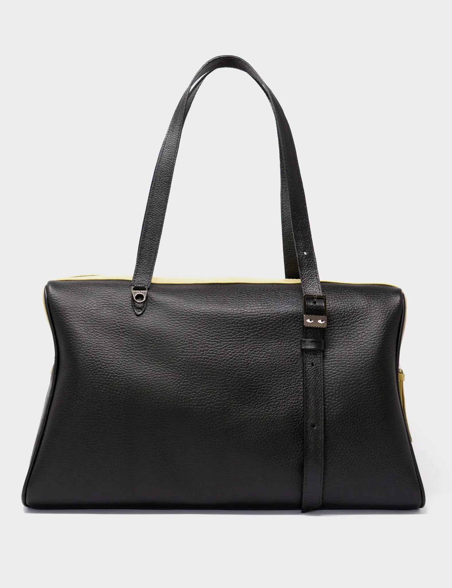 Esther Large Black Duffle Bag with Happy Clouds Design - Spacious Travel Duffel for Gym, Weekend Trips & Outdoor Adventures