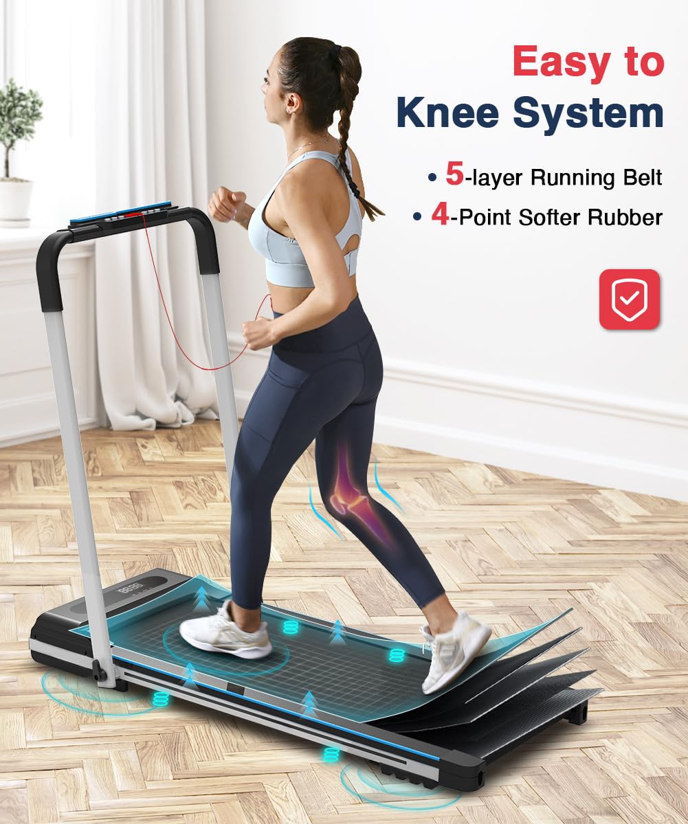 REDLIRO 2-in-1 Under Desk Treadmill & Walking Pad - Portable Folding Electric Motorized Walking/Jogging Machine with Remote Control for Home & Office Workout | Perfect for Work-From-Home Fitness & Small Space Exercise