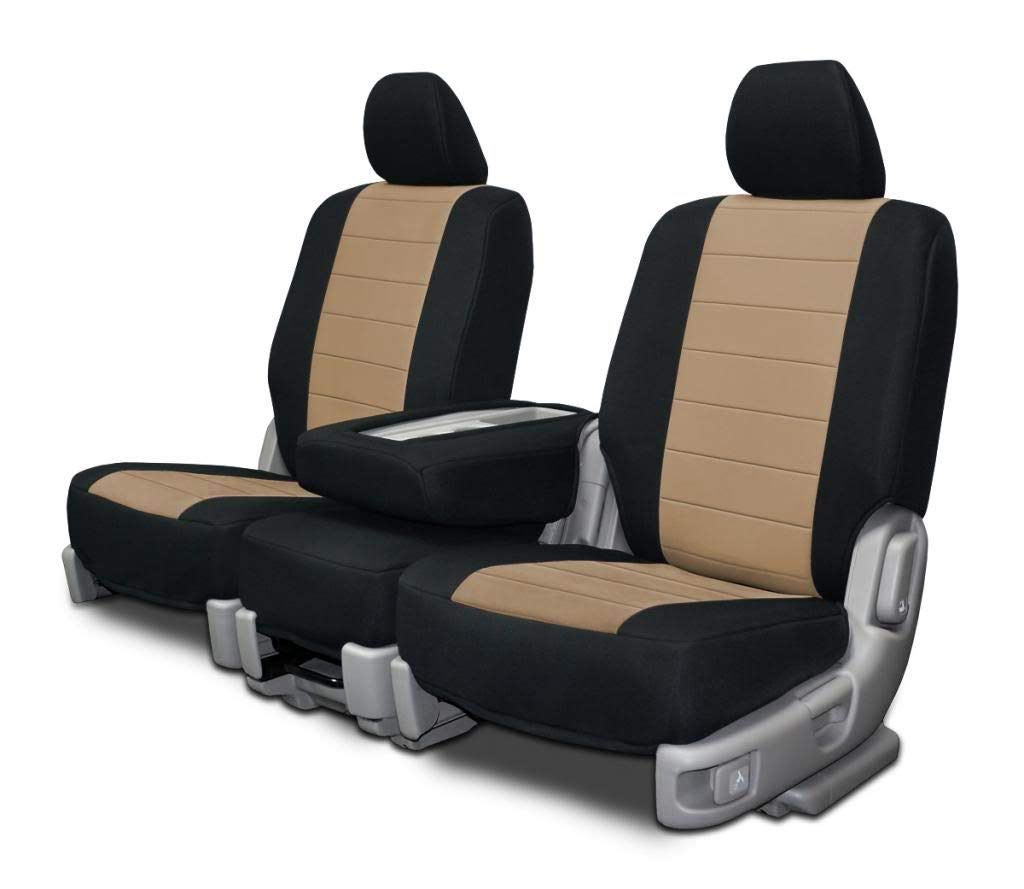 Custom Fit Neoprene Seat Covers for Dodge Ram Low Back Style - Beige Waterproof Car Seat Protectors for Trucks & Off-Road Adventures