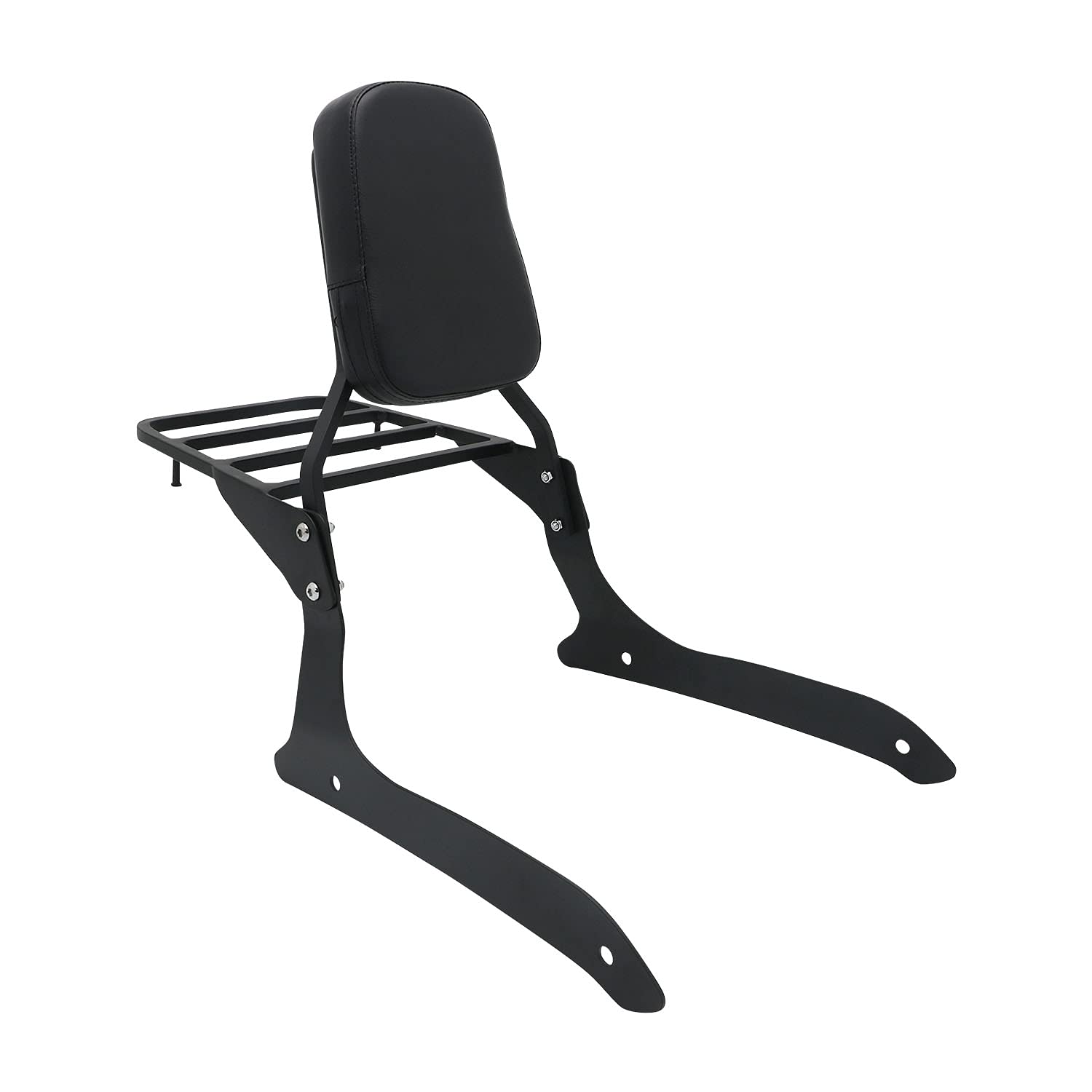 Yamaha XVS1300 XVS1300A Midnight V-Star 2007-2015 Passenger Backrest Sissy Bar & Luggage Rack - Black | Heavy Duty Motorcycle Accessory for Comfort & Storage | Perfect for Long Rides & Touring