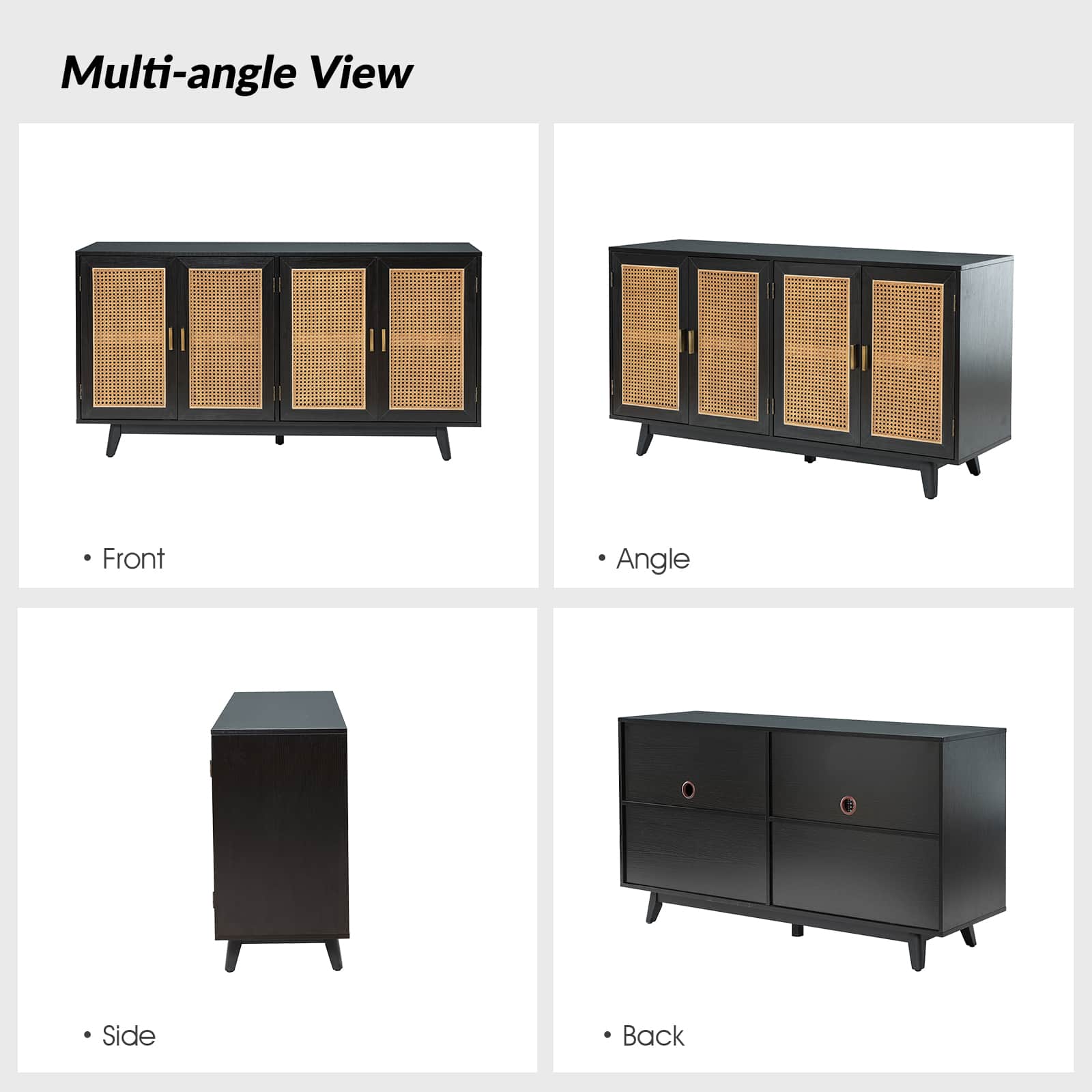 65 Inch TV Stand Console Table with Storage - Modern Entertainment Center for Living Room, Bedroom & Home Theater