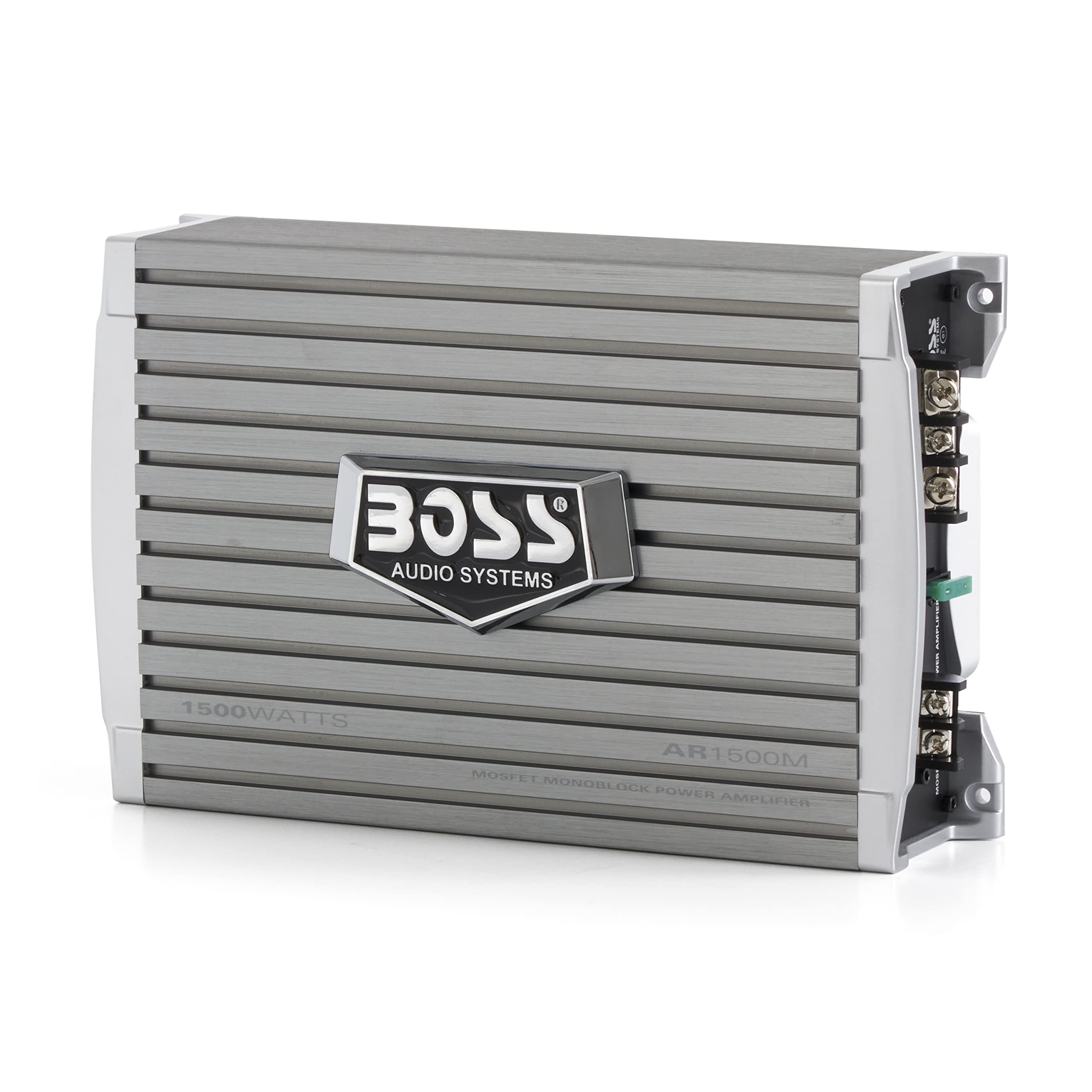 Boss Audio AR1500M 1500 Watt Mono A/B MOSFET Power Car Amplifier with Remote Control - 4 Pack for Enhanced Car Audio System and Bass Boost in Vehicles, Trucks, SUVs
