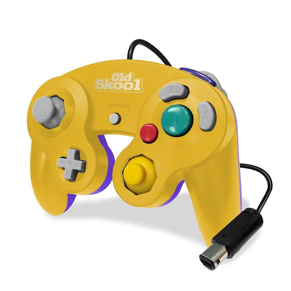GameCube & Wii Controller - Yellow & Purple Special Edition | Compatible with Old Skool Games | Perfect for Retro Gaming & Multiplayer Sessions