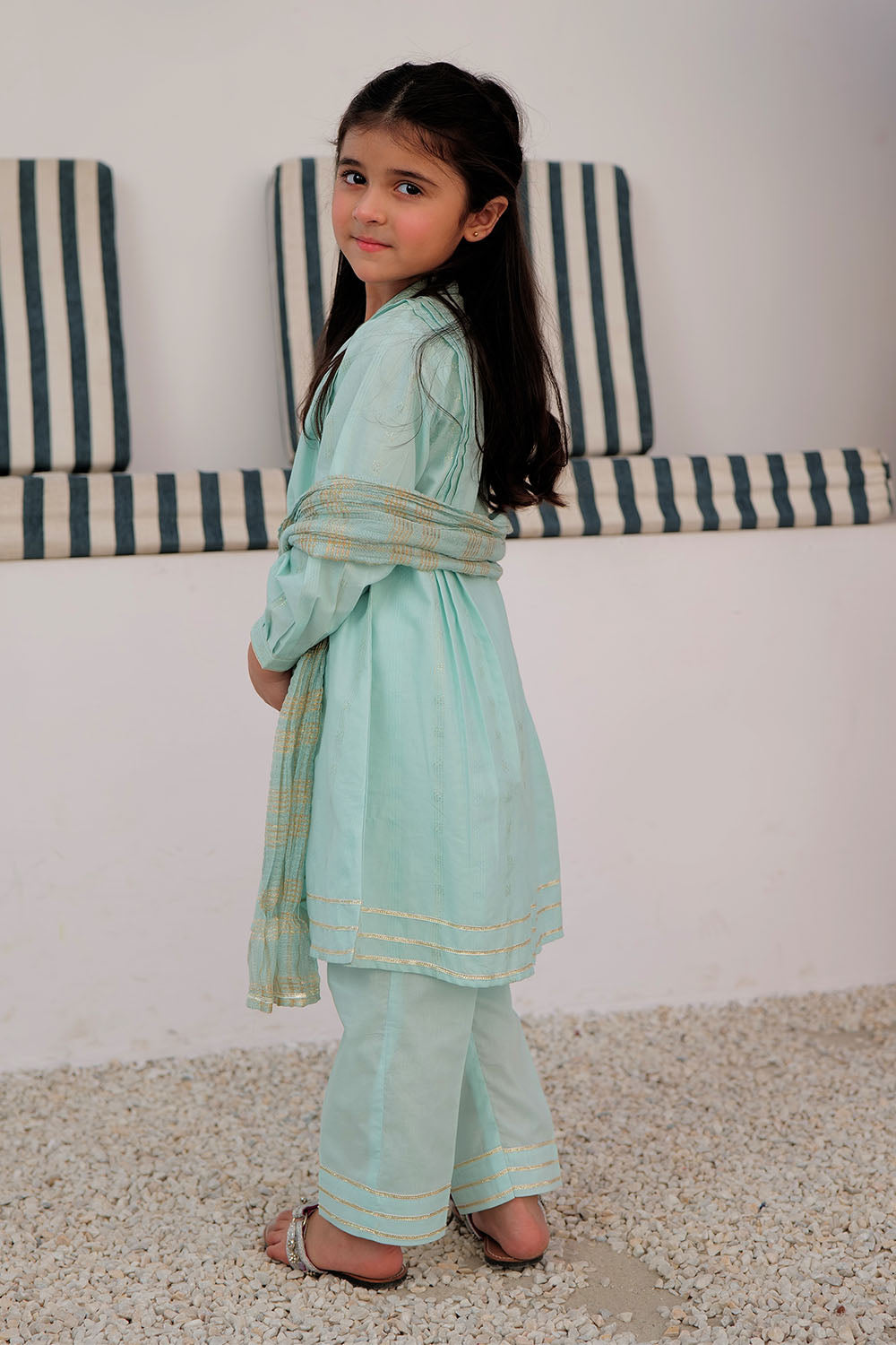 Light Green Cotton Dobby Stitched Suit for Women - Elegant Office Wear & Special Occasion Outfit