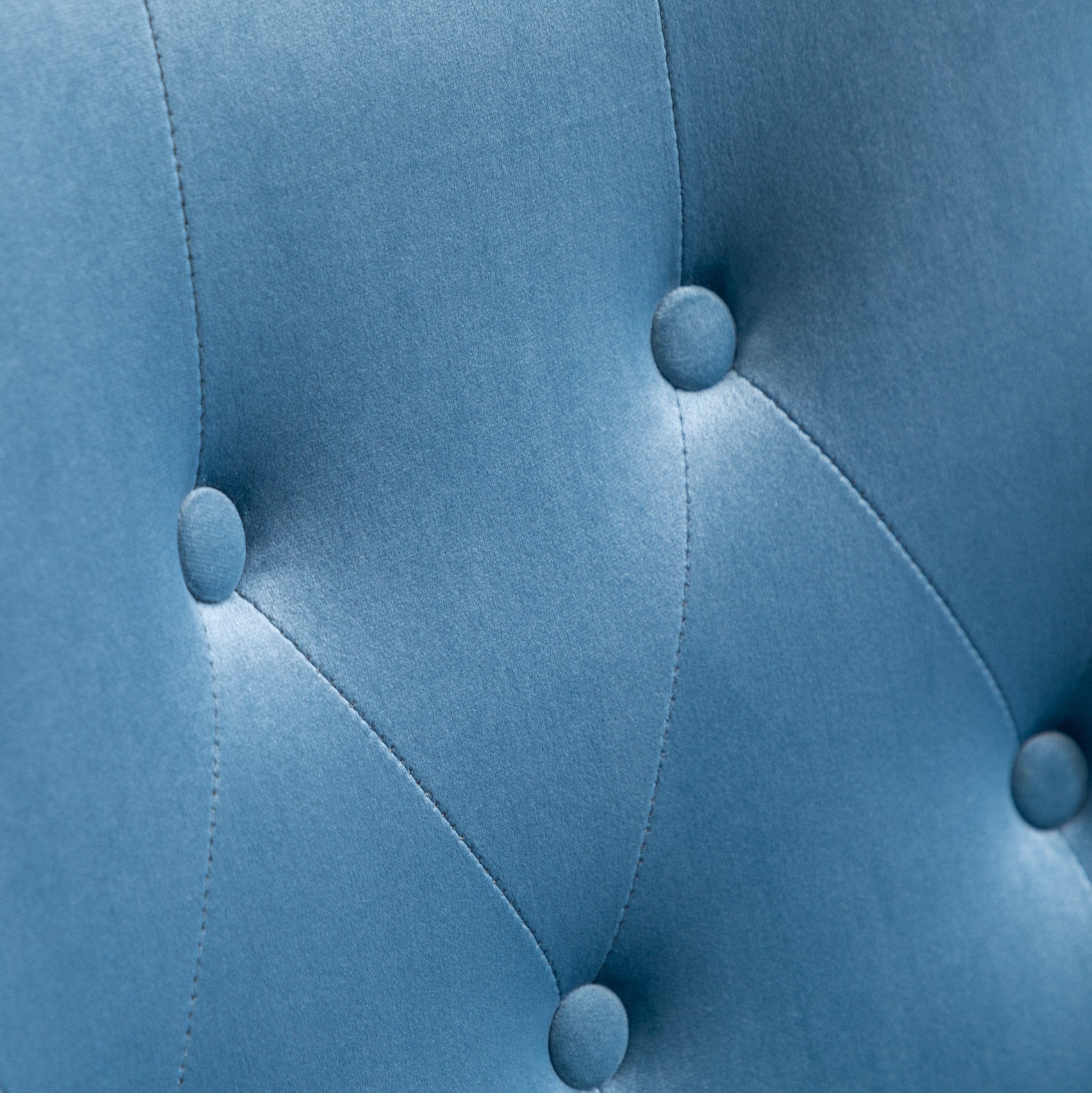 Roundhill Furniture Doarnin Contemporary Silky Velvet Tufted Button Back Accent Chair - Blue Velvet Upholstered Lounge Chair for Living Room, Bedroom & Office Decor - Perfect for Reading Nook, Home Theater Seating and Guest Room Furniture