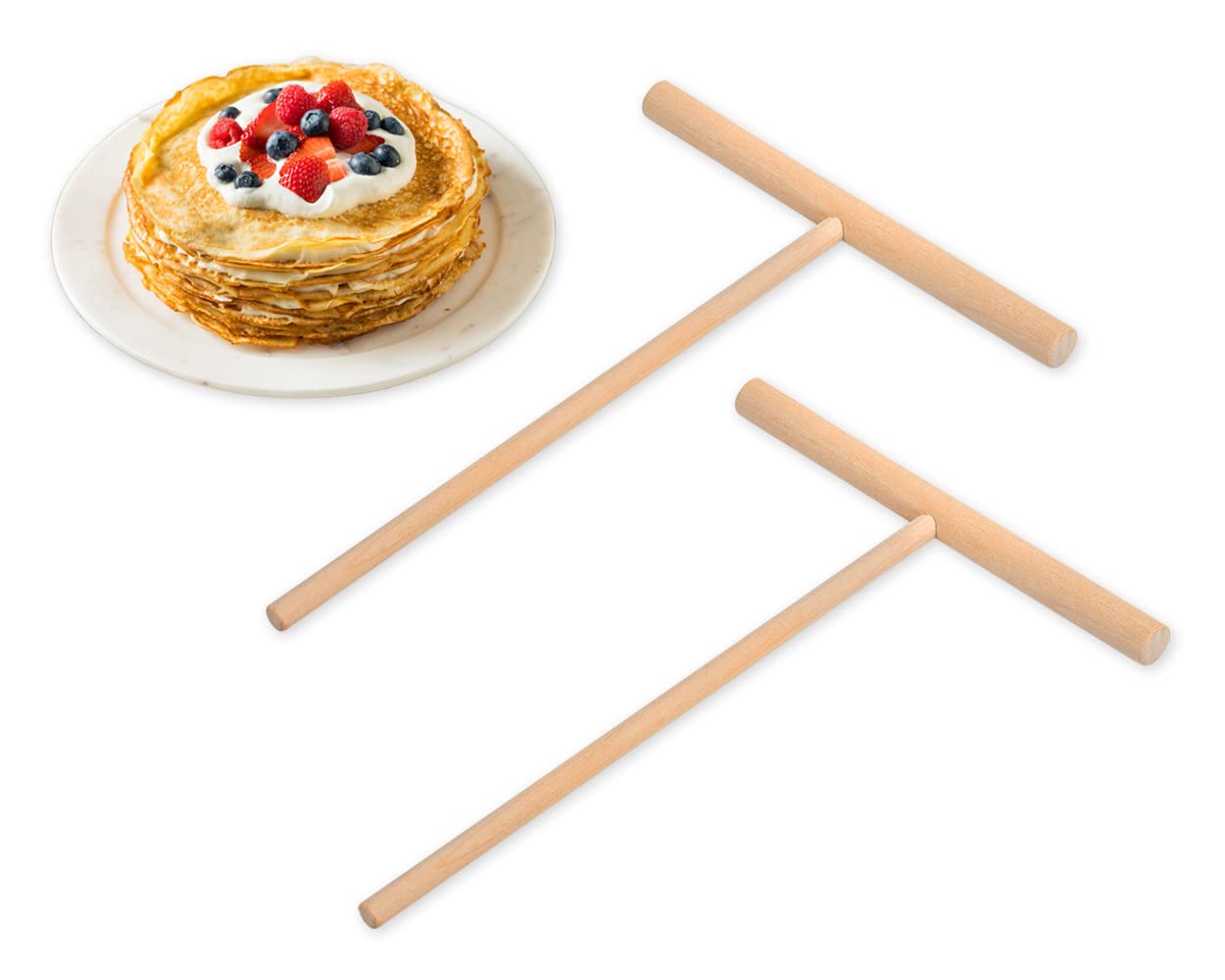 DS. DISTINCTIVE STYLE Natural Wooden Crepe Spreader Set - 2 Pack (6.1