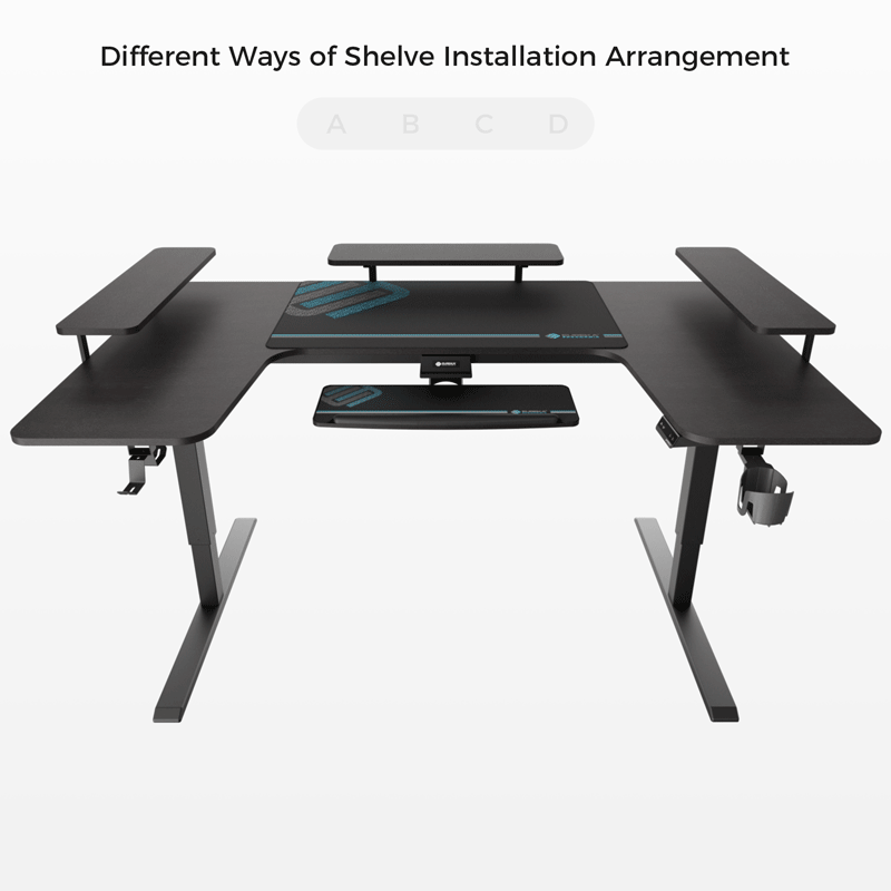 Ergonomic U-Shaped Standing Desk with Accessories Set (74x23 Inches) - Perfect for Home Office, Gaming & Workspace Setup