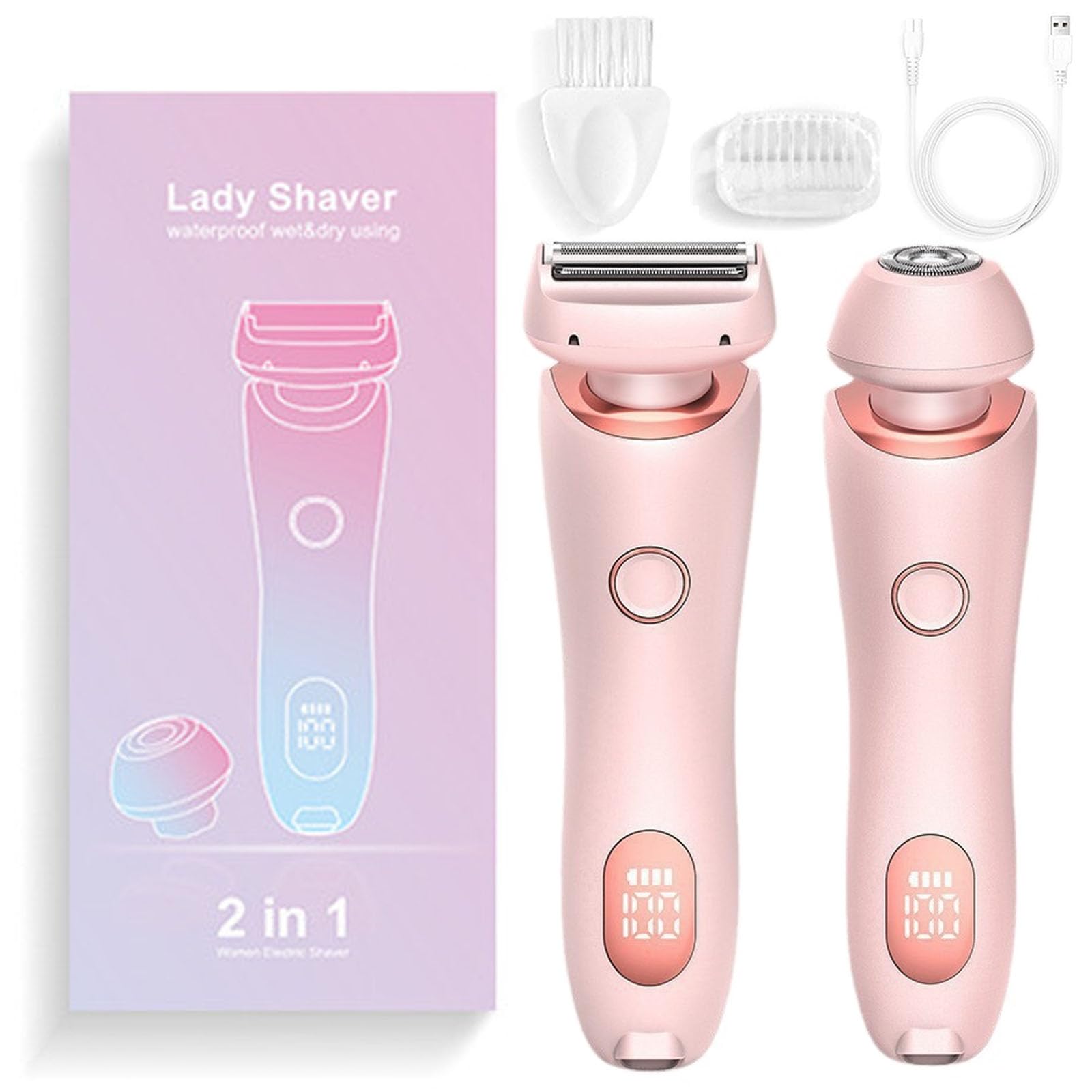 Duskofficial The Glide Pro 3.0 Waterproof Electric Razor for Women - Rechargeable 2-in-1 Wet & Dry Shaver with Portable Travel Case - Pink | Smooth Legs, Underarms & Bikini Line | Shower, Gym & On-The-Go Use