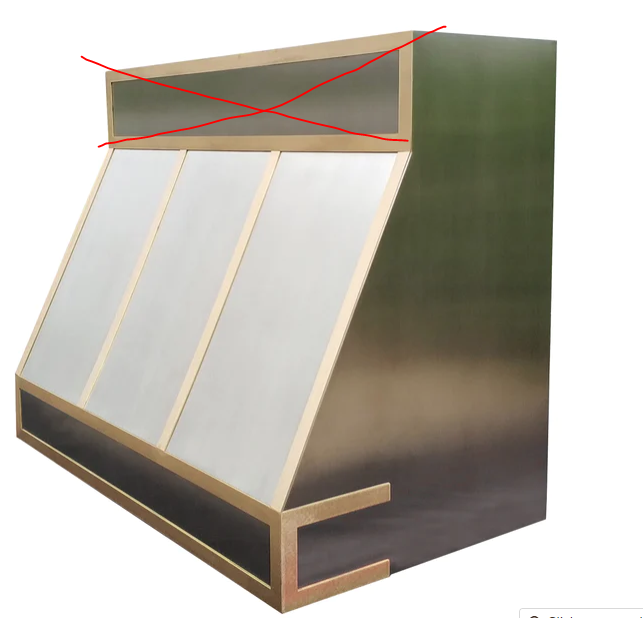 Premium RHM Angled Stainless Steel Custom Range Hood with H11 Bands - Modern Kitchen Ventilation for Home & Restaurant Use