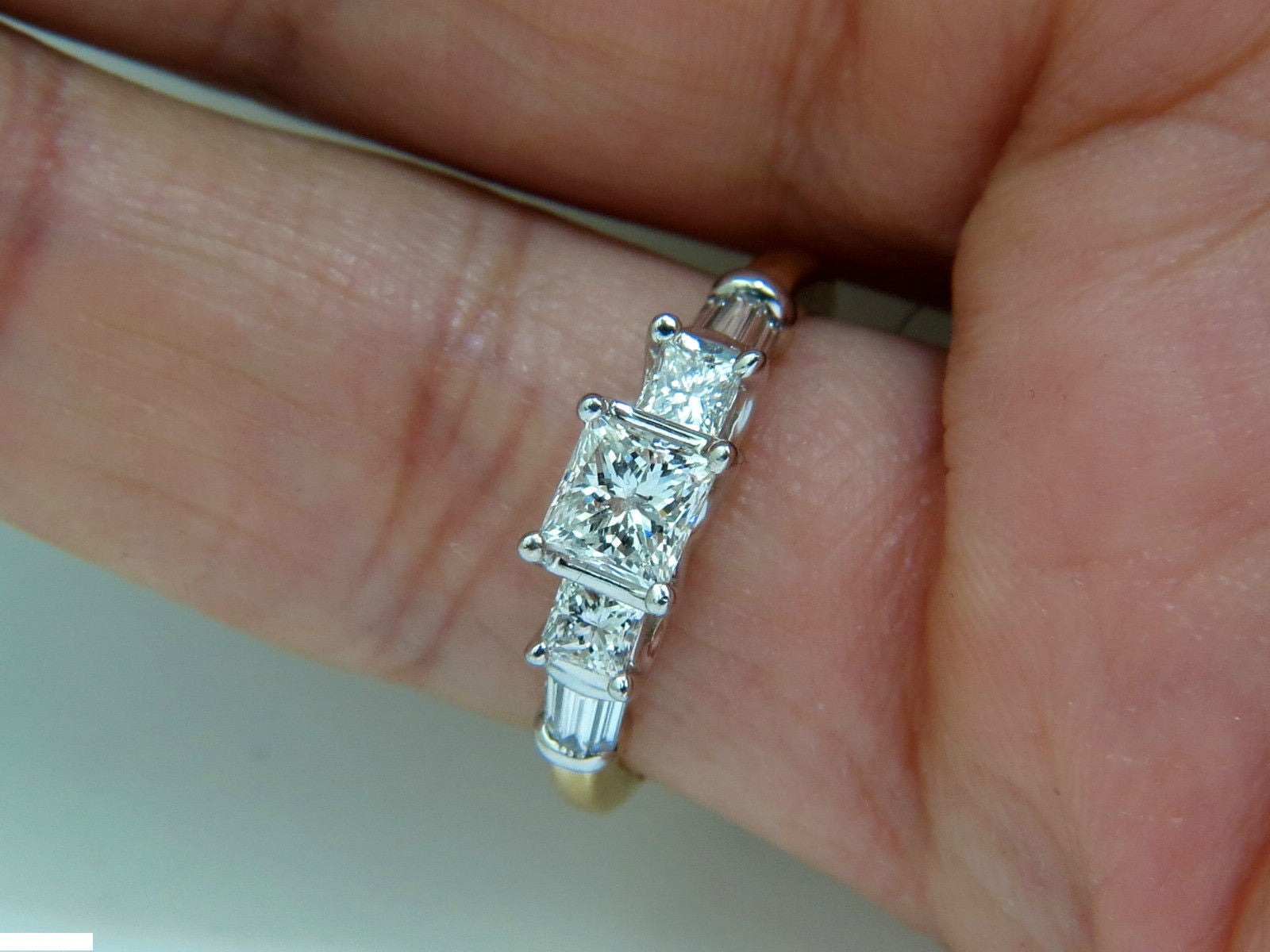1.30CT Classic Princess Cut Natural Diamond Ring in 14K White Gold (I/SI2) - Elegant Engagement, Wedding & Anniversary Jewelry Gift