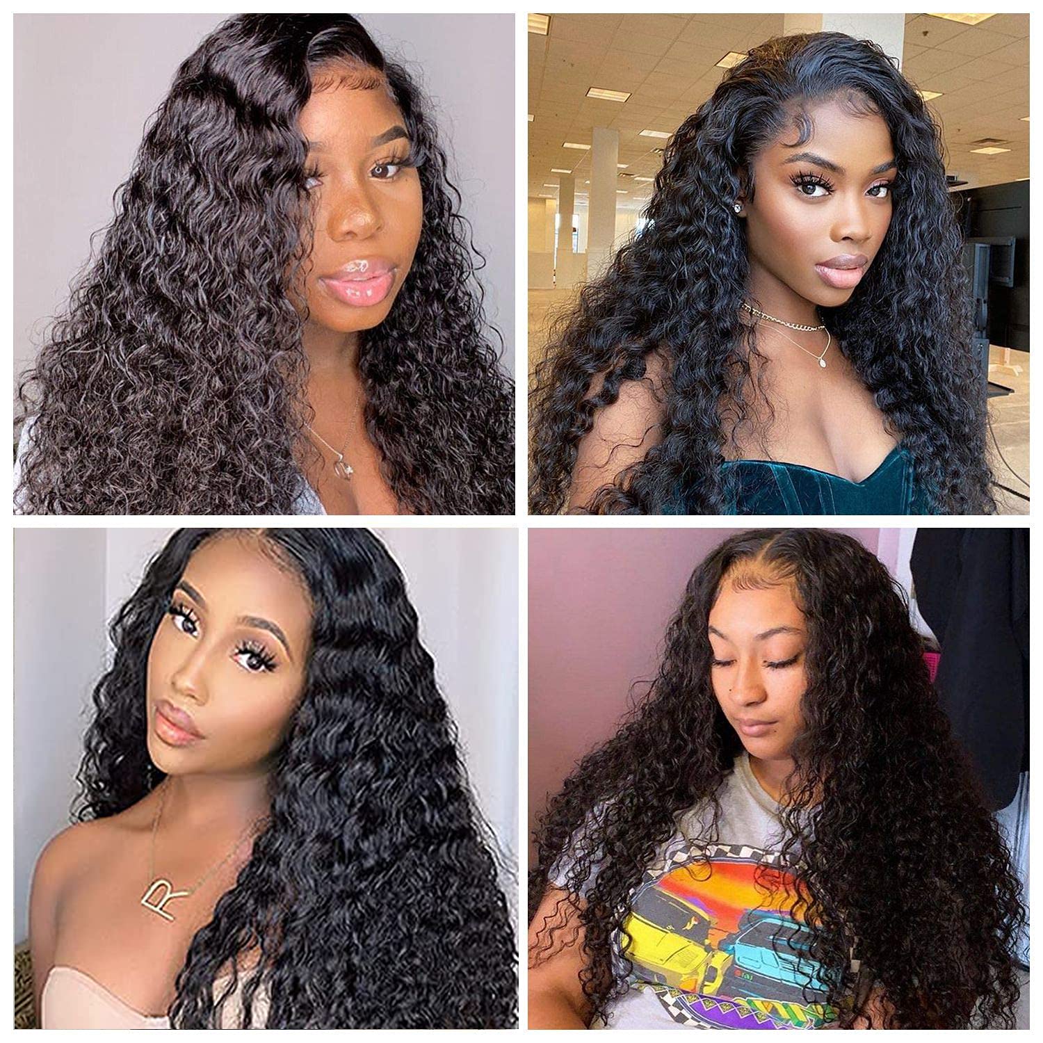 Brazilian Deep Wave Lace Front Wigs 28 Inch Human Hair - 150% Density Pre Plucked 4x4 Lace Closure with Baby Hair for Black Women | Natural Color Deep Wave Wigs for Daily Wear, Parties & Special Occasions