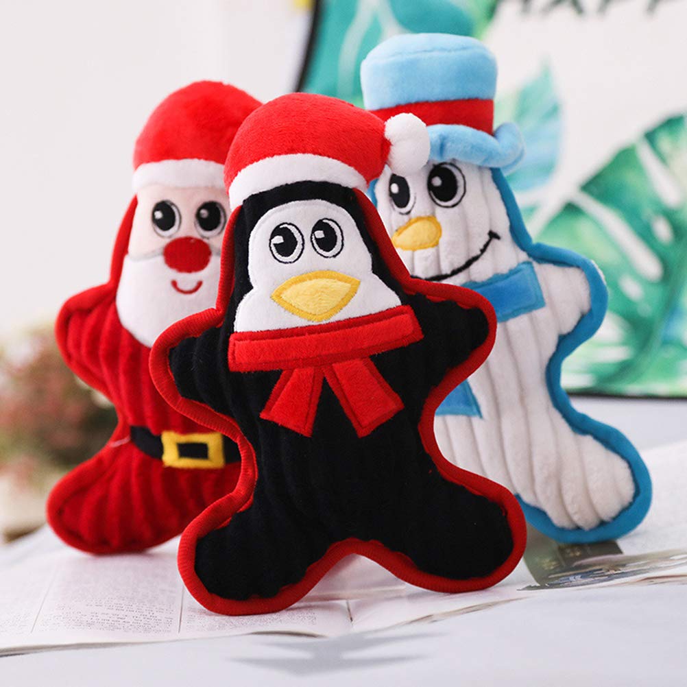 UKCOCO Christmas Chewing Toys for Puppies - Durable Plush Dog Chew Toys with Squeaker Sound, Puppy Teething Toys for Small Medium Dogs - Perfect for Christmas Gifts, Training & Playtime