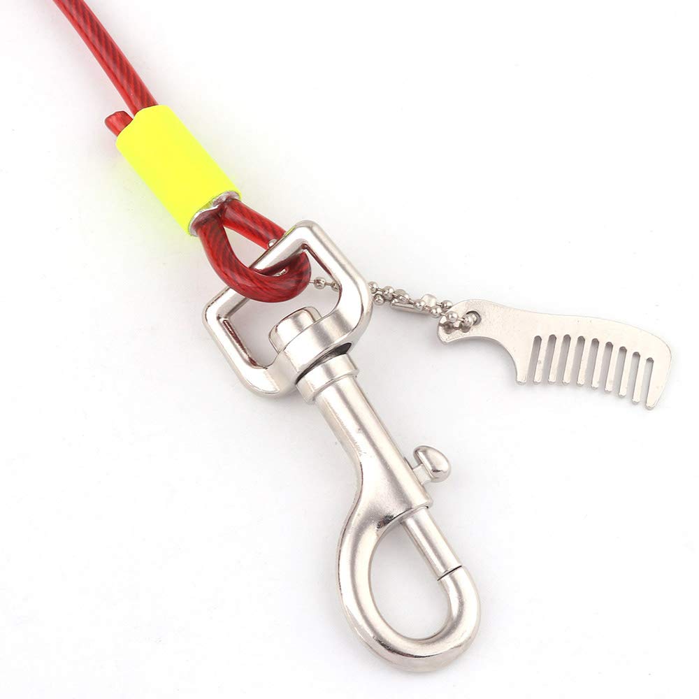 30FT Heavy Duty Dog Tie Out Cable - Strong Pet Leash for Large Dogs Up to 120LBS, Red Rope with Durable Hardware - Perfect for Outdoor Camping, Backyard, Hiking & Training (1 Pack)