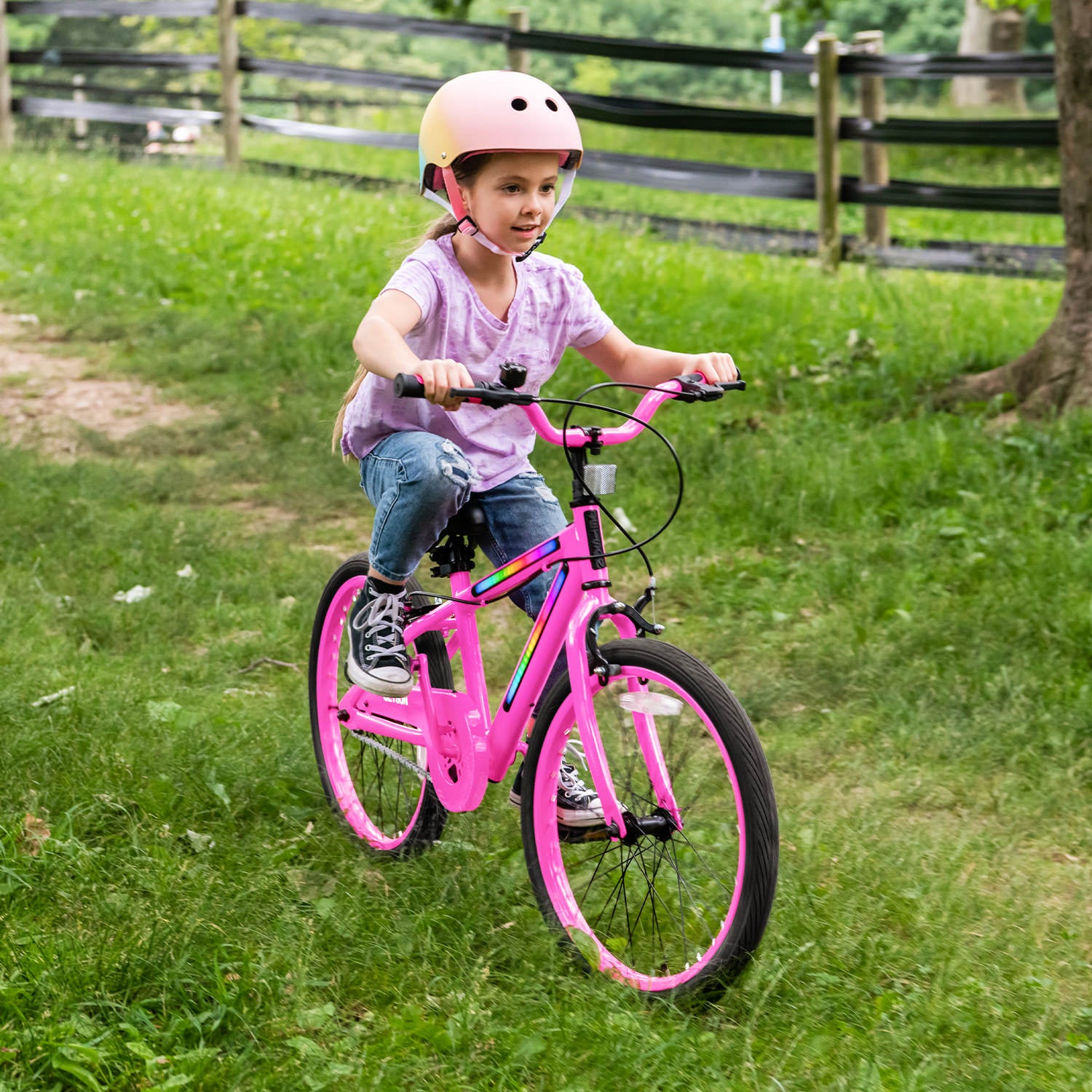 Light Rider 20 LED Kids Bike with Flashing Wheels - Best Children's Light Up Bicycle for Night Riding, Birthday Gifts & Outdoor Play