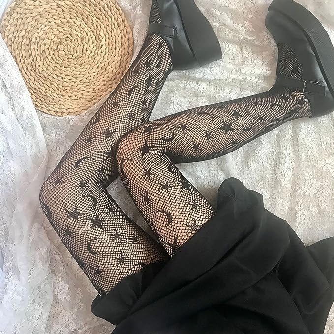 Sexy Fishnet Stockings for Women - Stretch Waistband & Reinforced Toes - High Elastic Fishnet Tights for Party, Halloween, Cosplay & Night Out