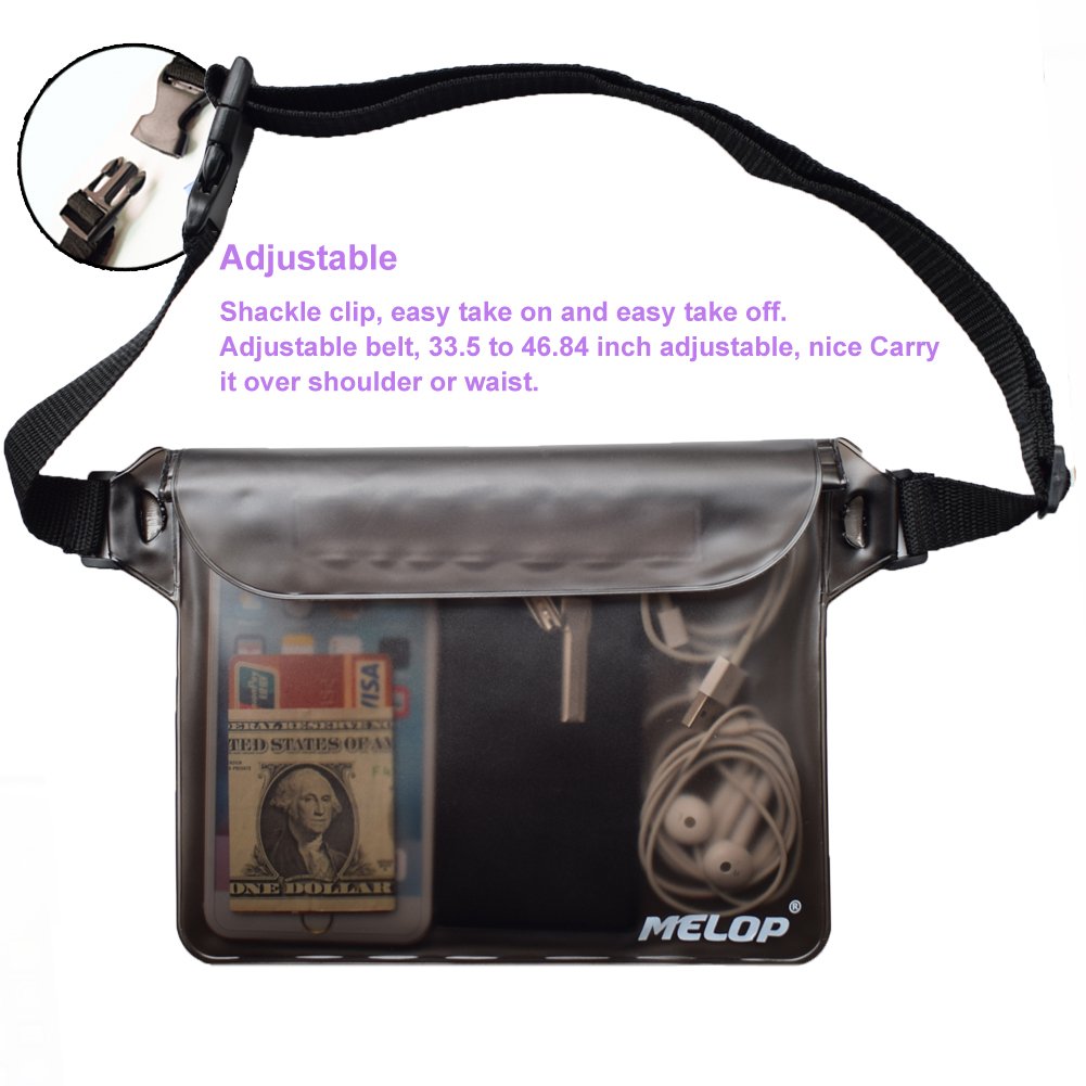 Waterproof Pouch Bag with Adjustable Strap - IPX8 Certified Dry Bag for Phone, Keys & Essentials - Keep Items Dry While Swimming, Kayaking, Fishing & Beach Activities - Perfect for Rainy Days, Boating & Water Parks
