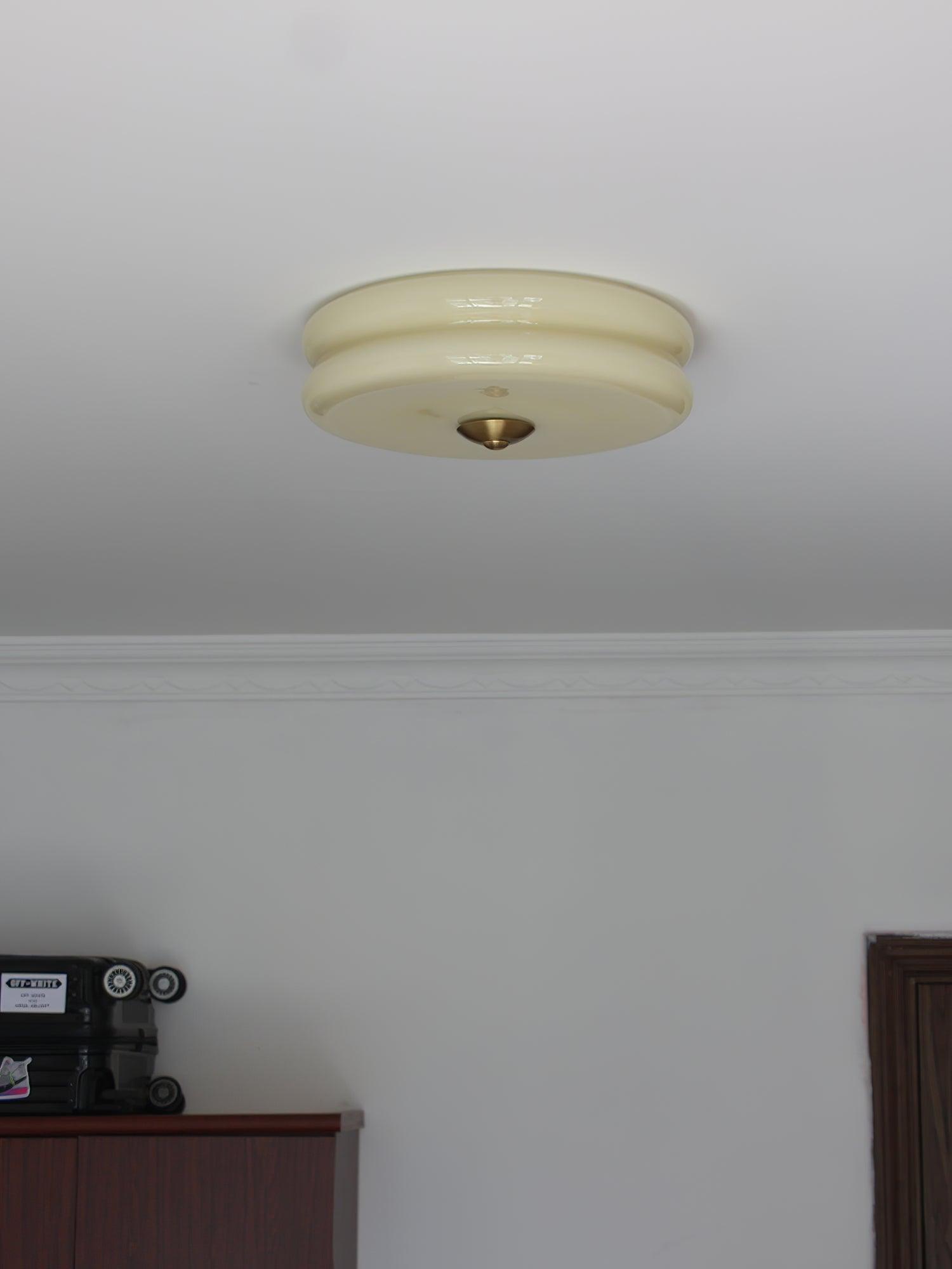 Art Deco Vintage Ceiling Light Fixture - Antique Bronze Finish, Crystal Accents - Perfect for Dining Room, Bedroom, or Foyer Lighting