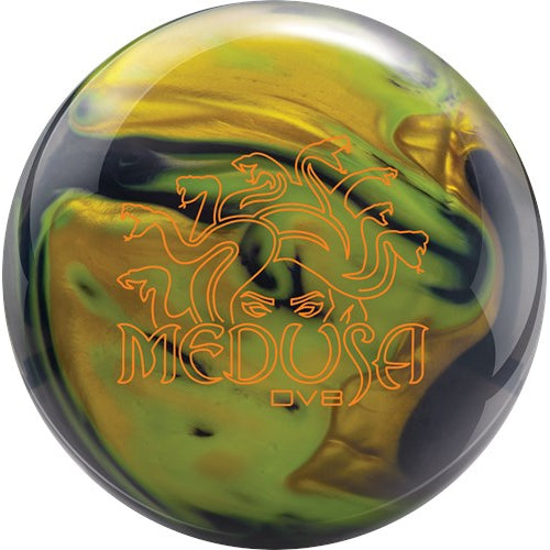 DV8 Medusa Pearl Bowling Ball - Black/Yellow/Gold | High Performance Reactive Resin | Perfect for League Play & Tournament Competition